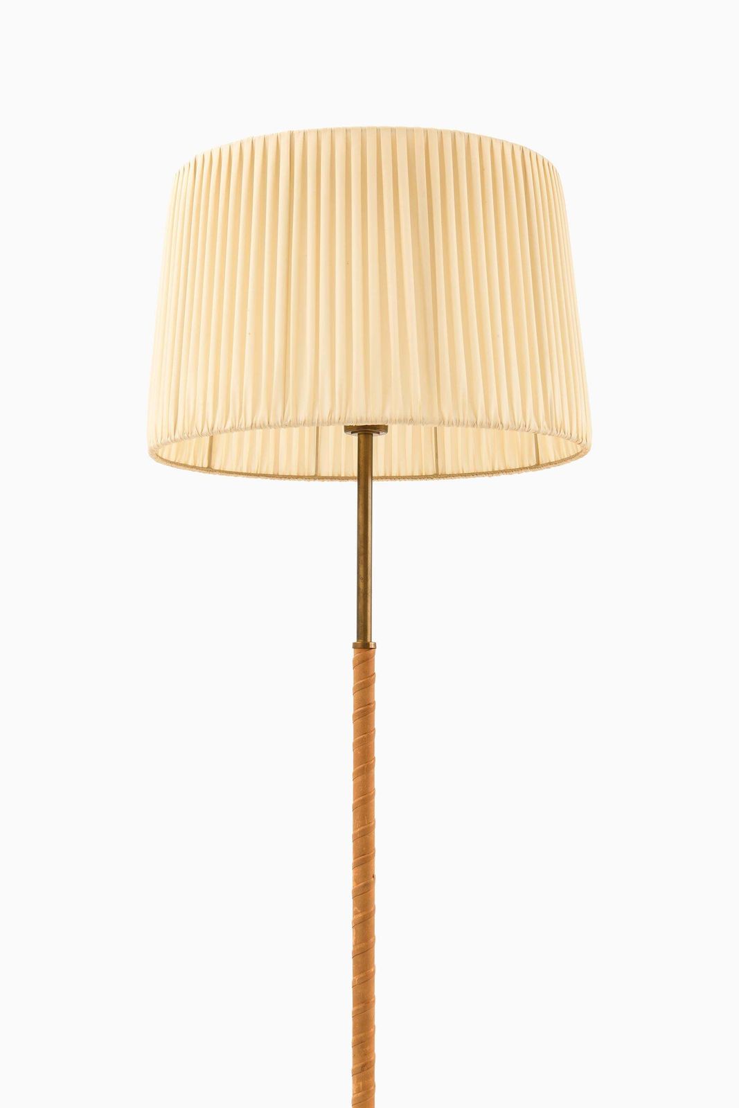 Rare Floor Lamp In Brass And Leather By Harald Notini, 1940s photo furniture