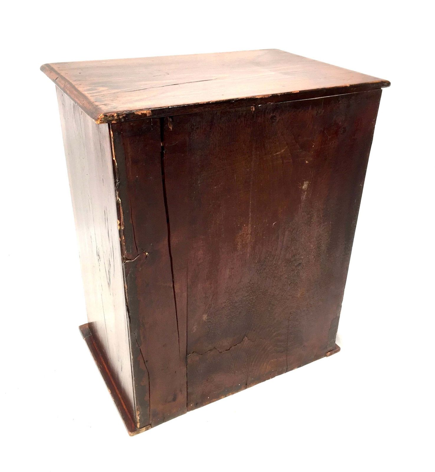 photo furniture Antique Tabletop Wooden Stained Pine Chest Of Collectors Drawers Storage Box
