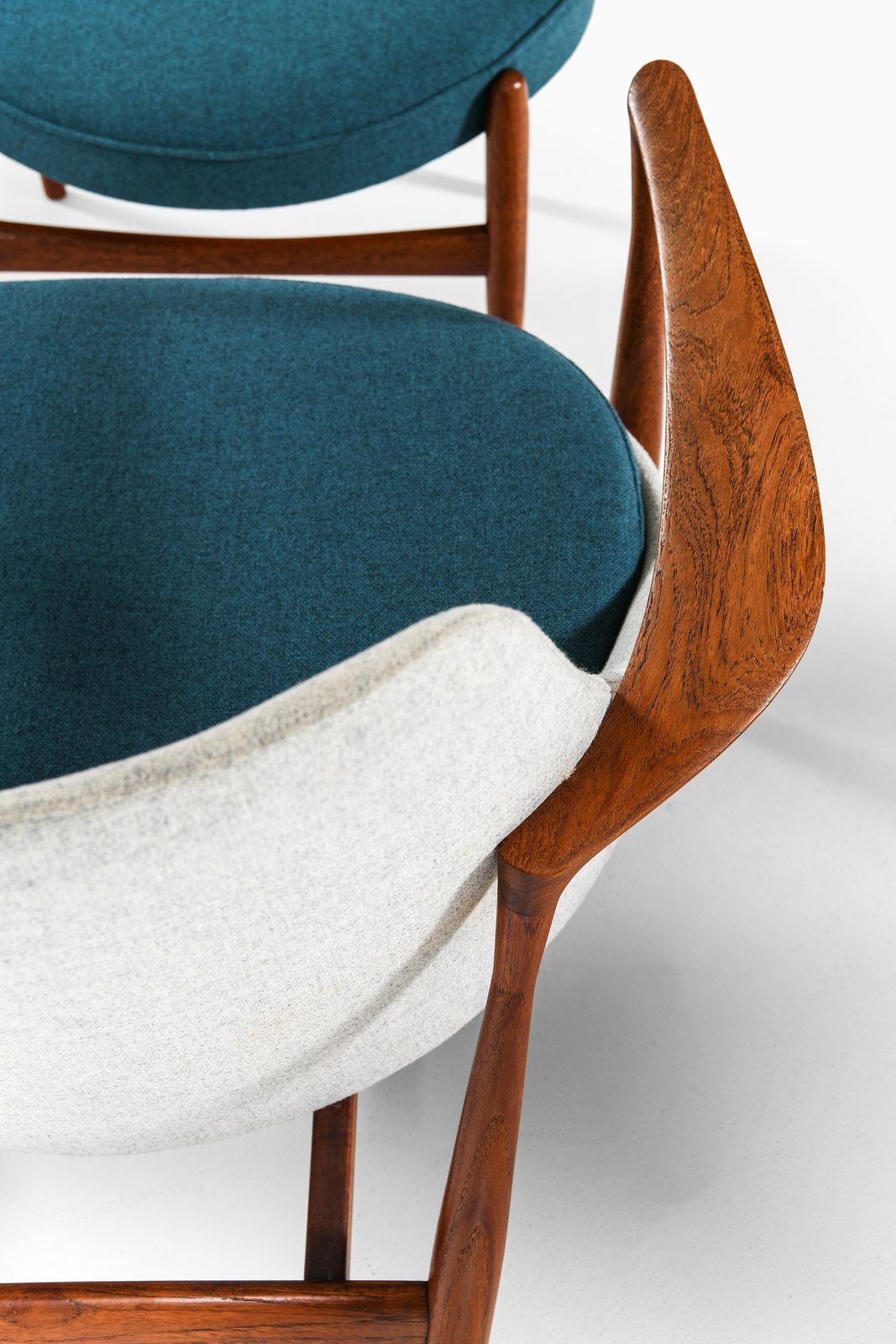 Set Of Easy Chairs In Wool And Teak By Ib Kofod Larsen, 1956 photo for sale