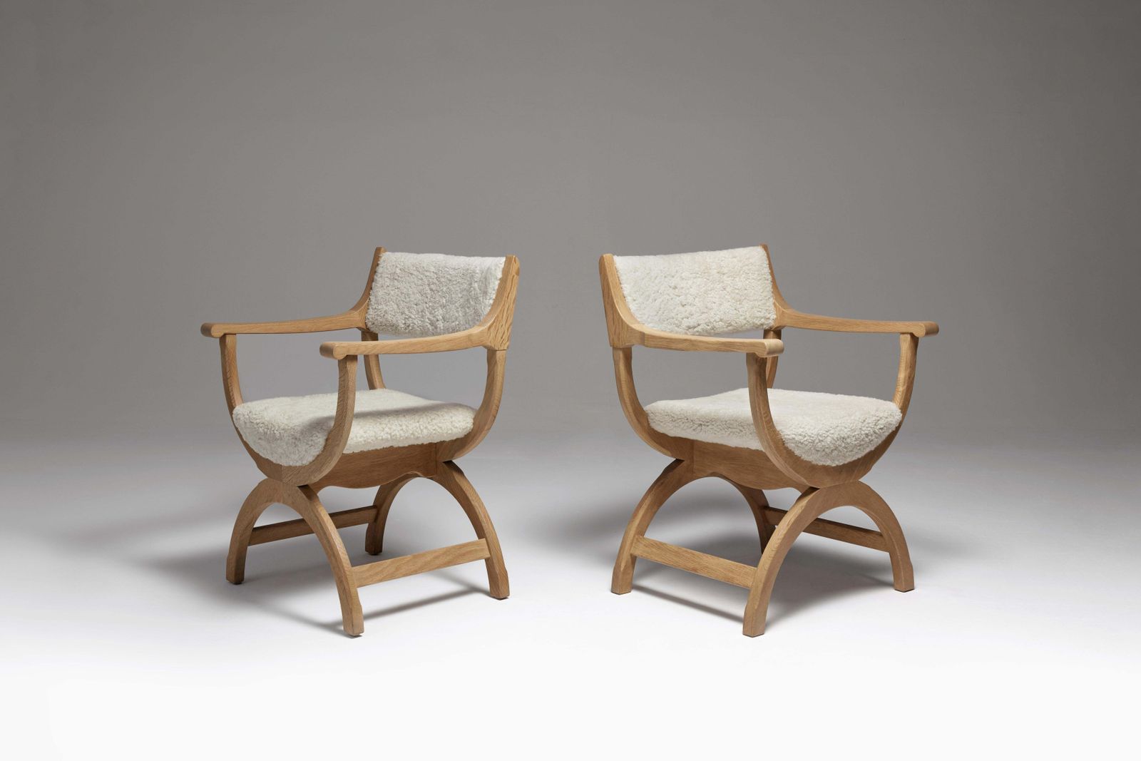 Henning Kjaernulf Oak Kurul Armchairs For Eg Kvalitetsmöbel, Denmark, 1960s photo Furniture