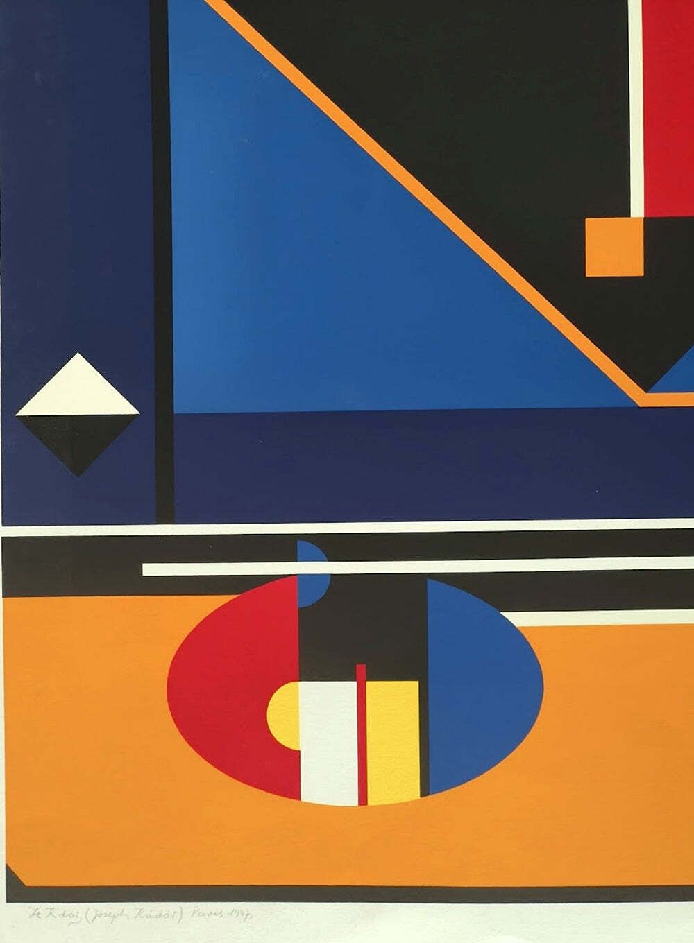 Joseph Kádár Spatial Geometry Zeefdruk 12/25 Frankrijk 1997 photo for sale