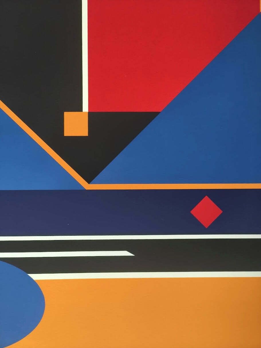 Joseph Kádár Spatial Geometry Zeefdruk 12/25 Frankrijk 1997 photo Kunst