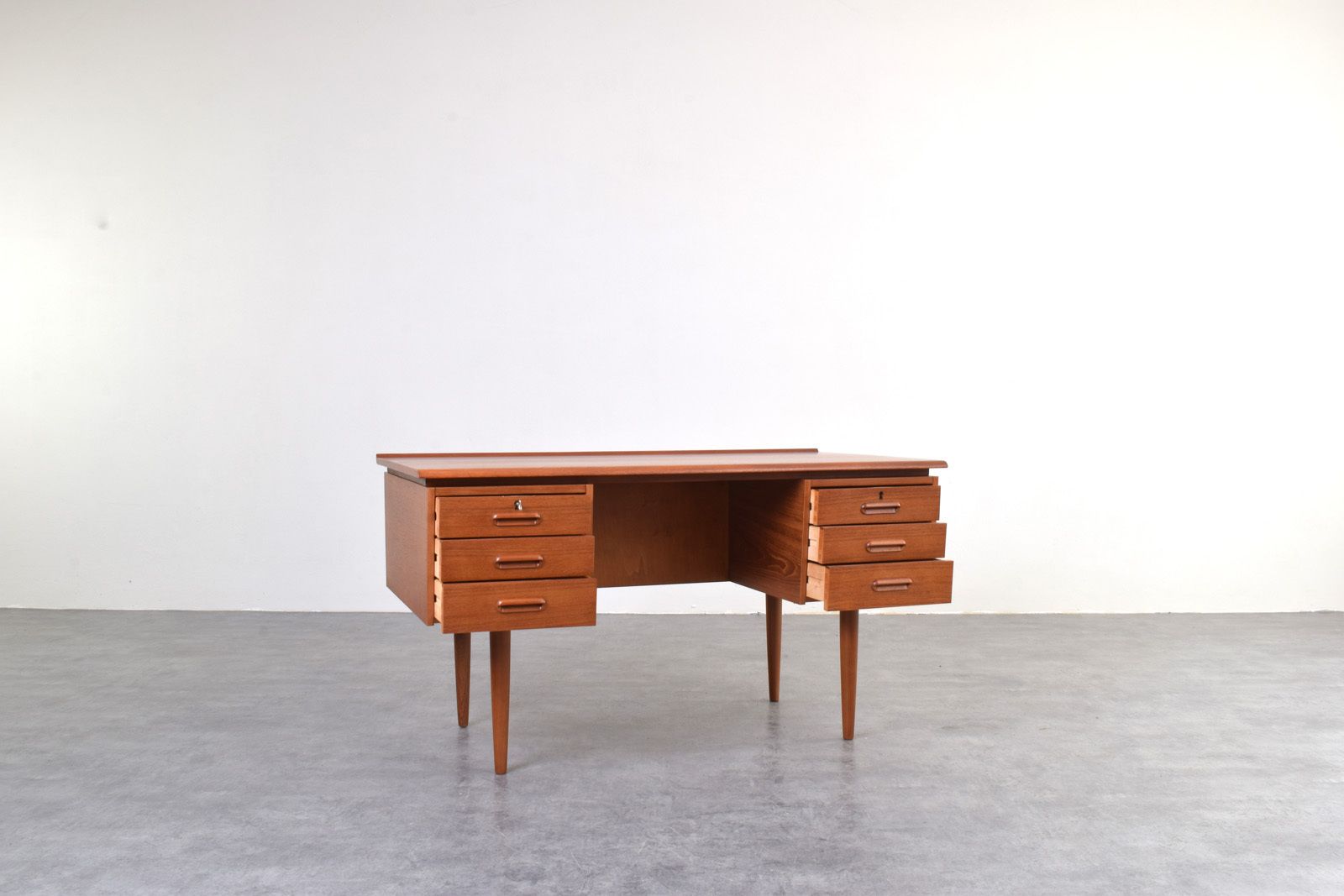 Mid Century Danish Teak Executive Desk, 1960s. photo Furniture