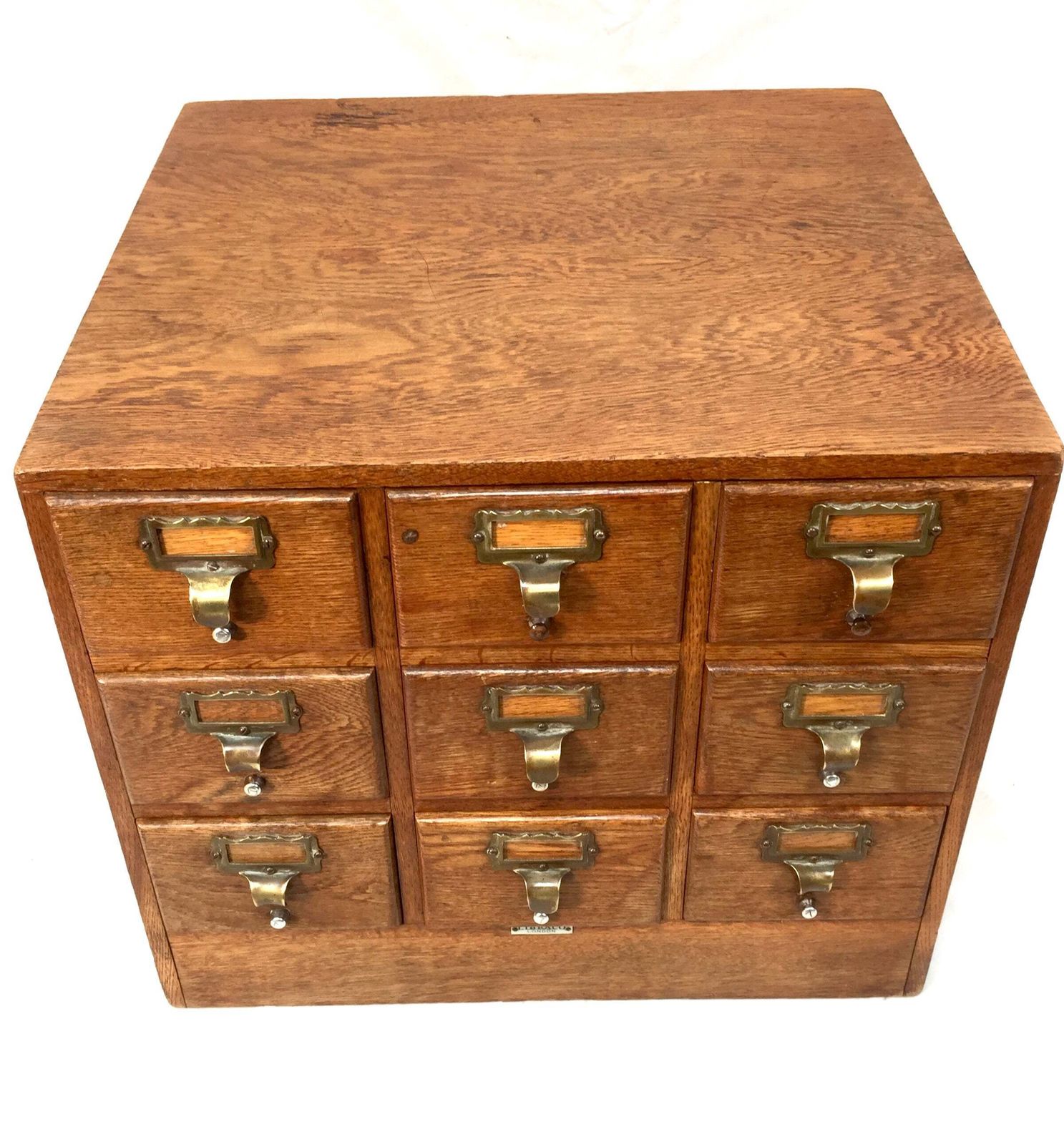 Antique Wooden Libraco Desktop Oak Stationery Index Filing Card Drawers Cabinet photo buy