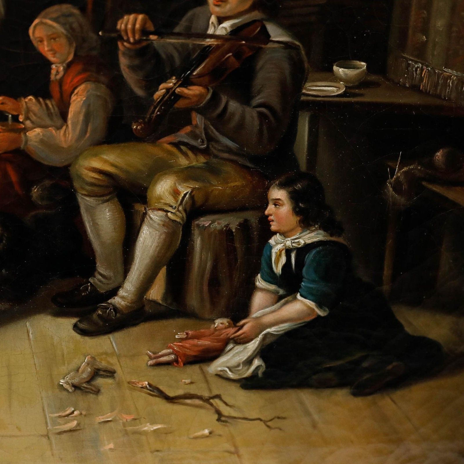 Fine Dutch School 19th Century Oil Baby's First Steps photo 1250.0