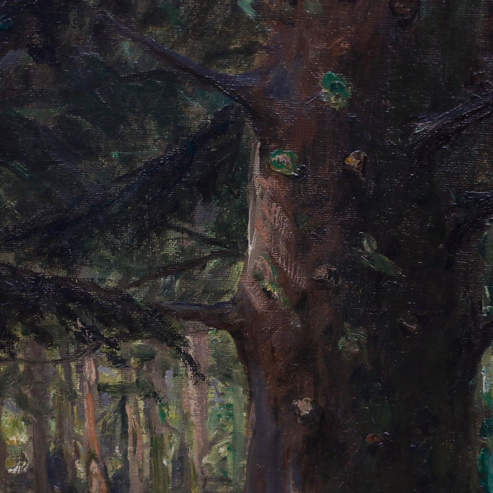 Impressionist Early 20th Century Oil Strolling In The Shade photo buy