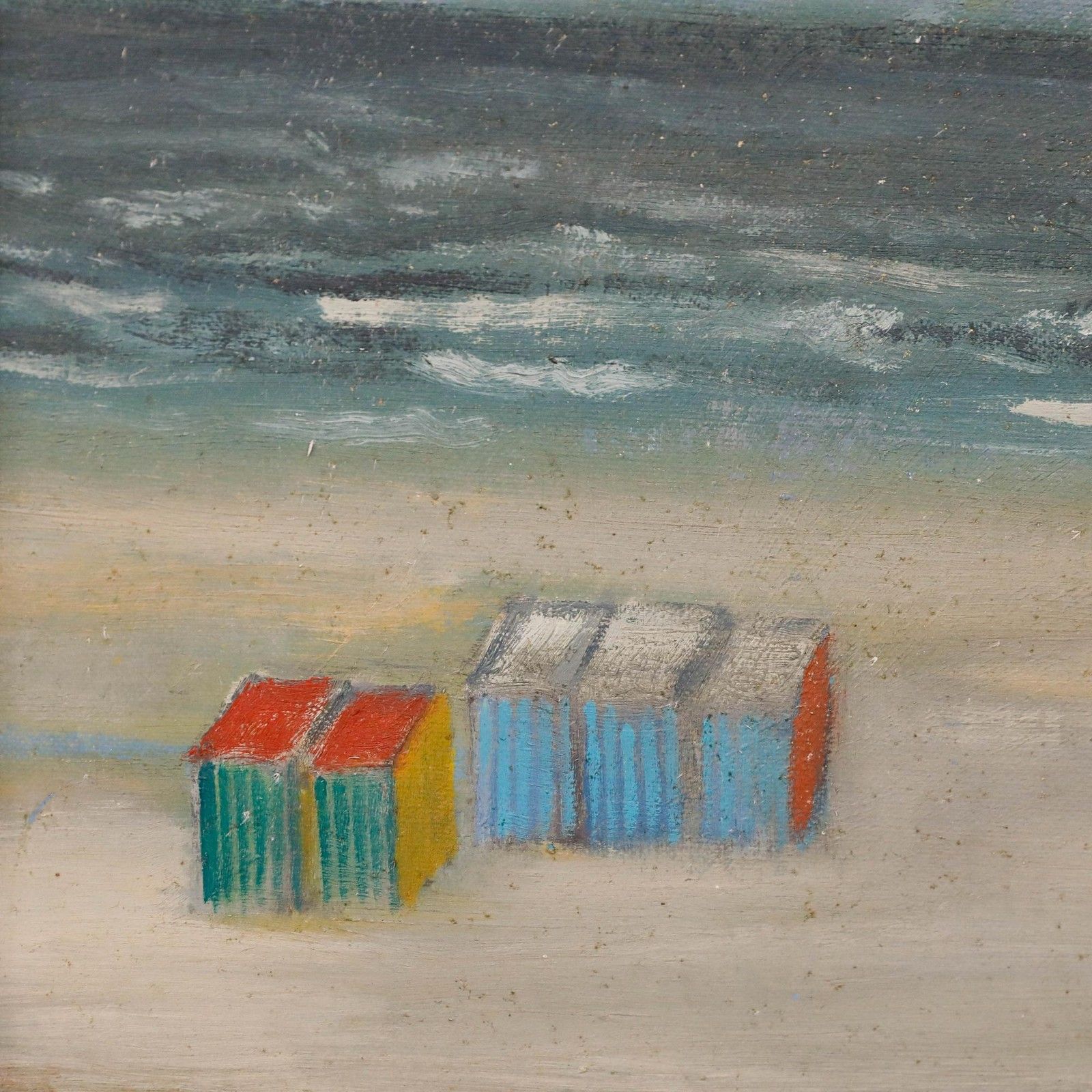 Rik Clément (1920 2008) 1974 Oil, Cabins By The Beach photo Art