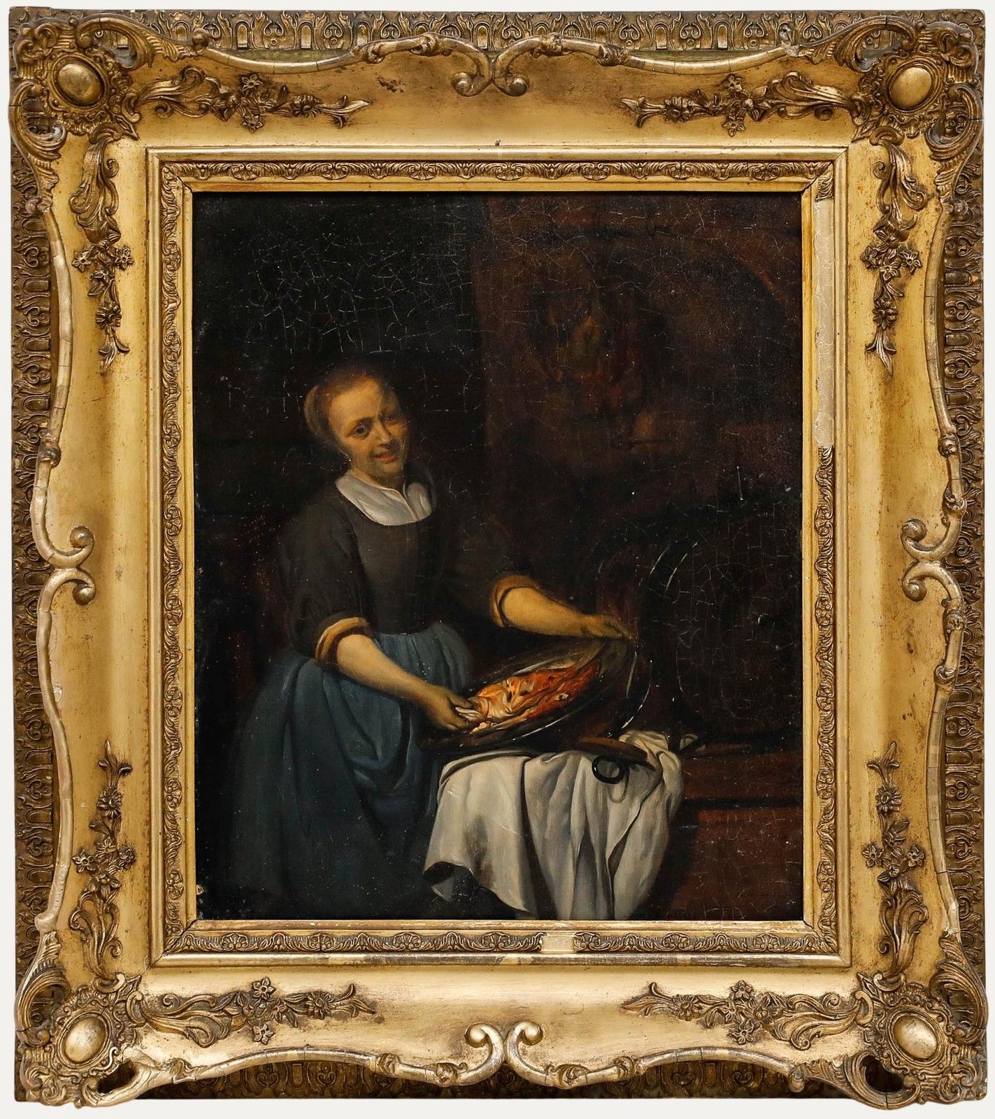 After Gabriel Metsu (1629 1667) Framed 19th Century Oil, The Cook