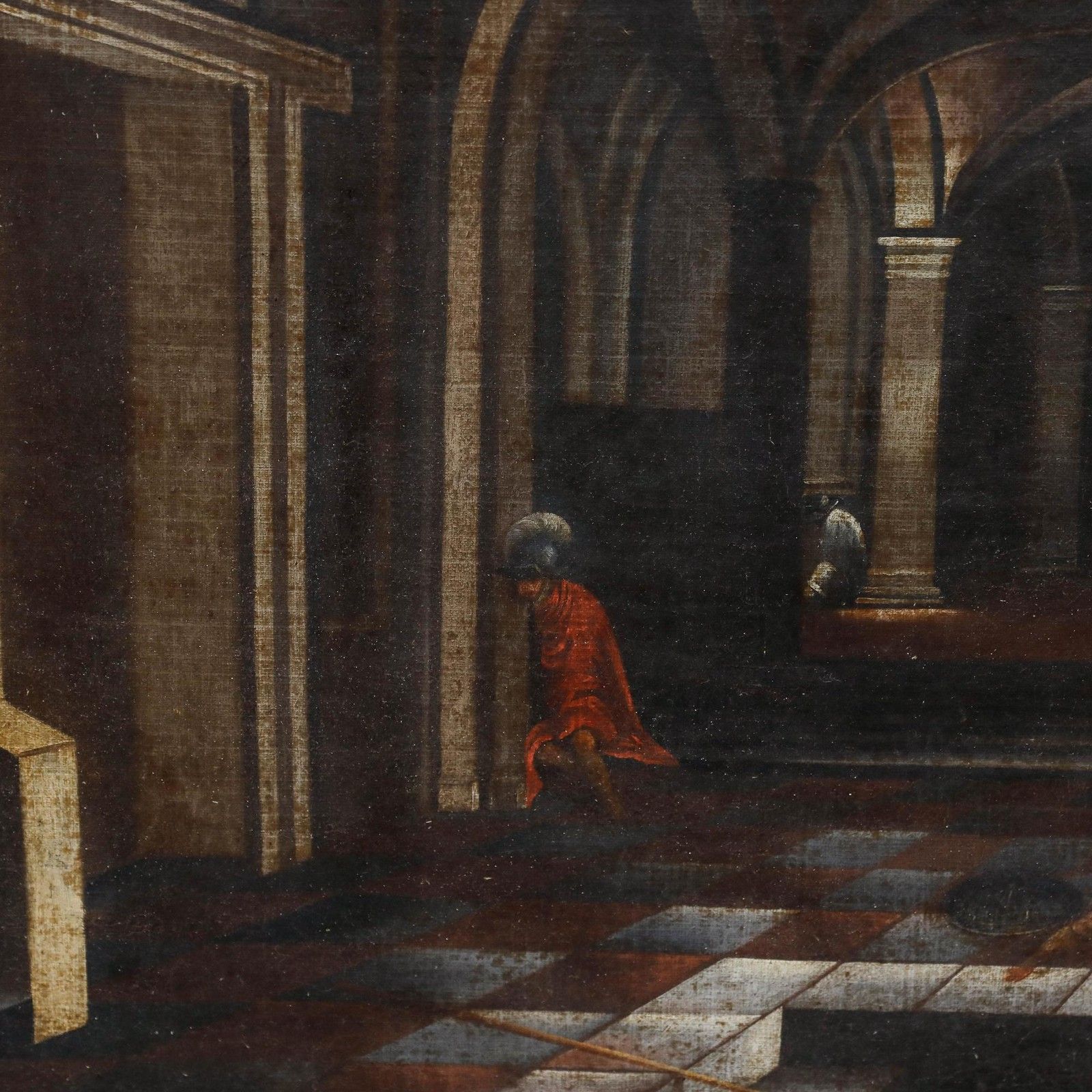 Manner Of Filippo Gagliardi (1606 1659) 19th Century Oil, Vaulted Interior photo vinterior