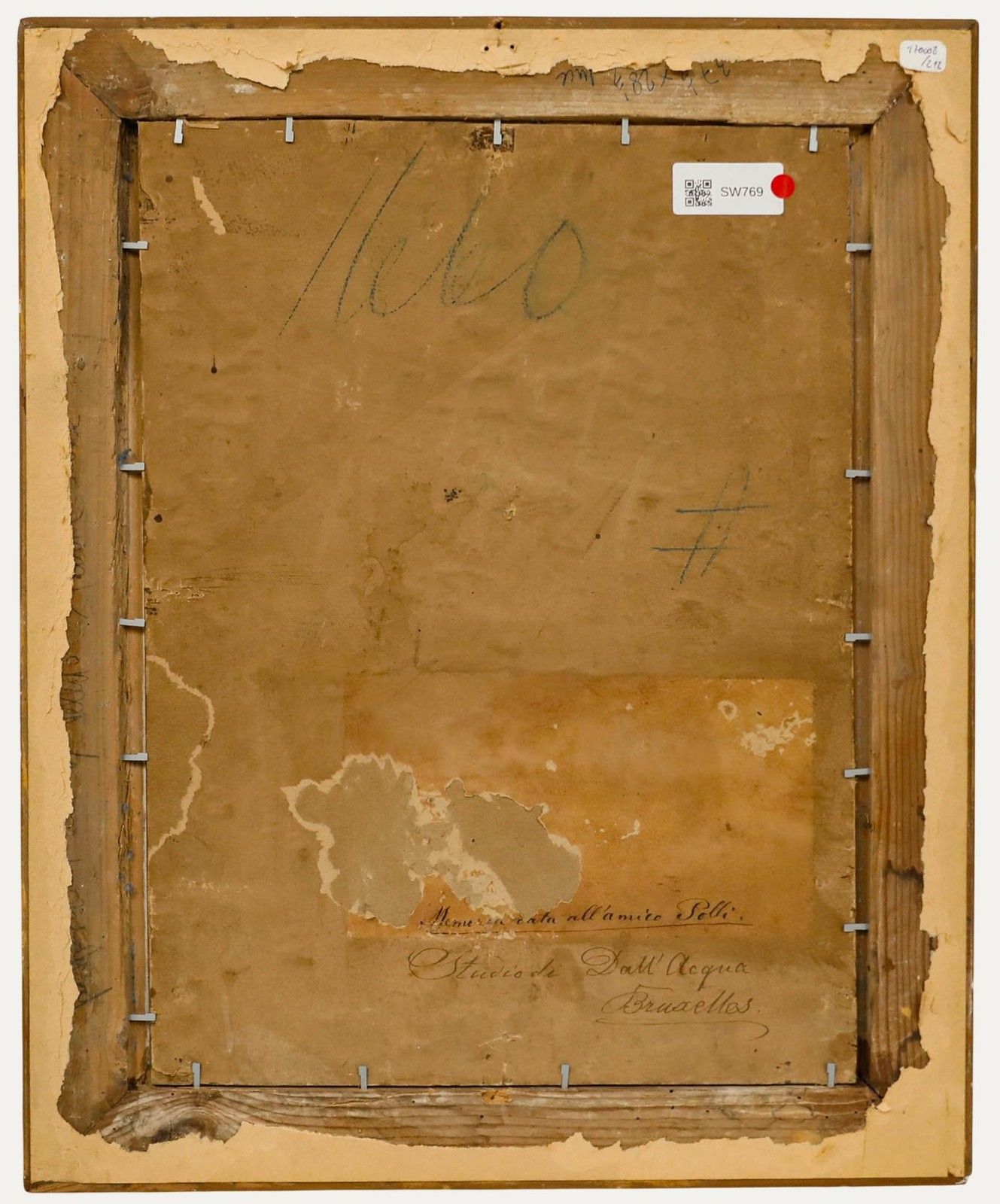Attrib. Cesare Dell'acqua (1821 1905) Oil, Memoria Cata All'amico Polli photo for sale