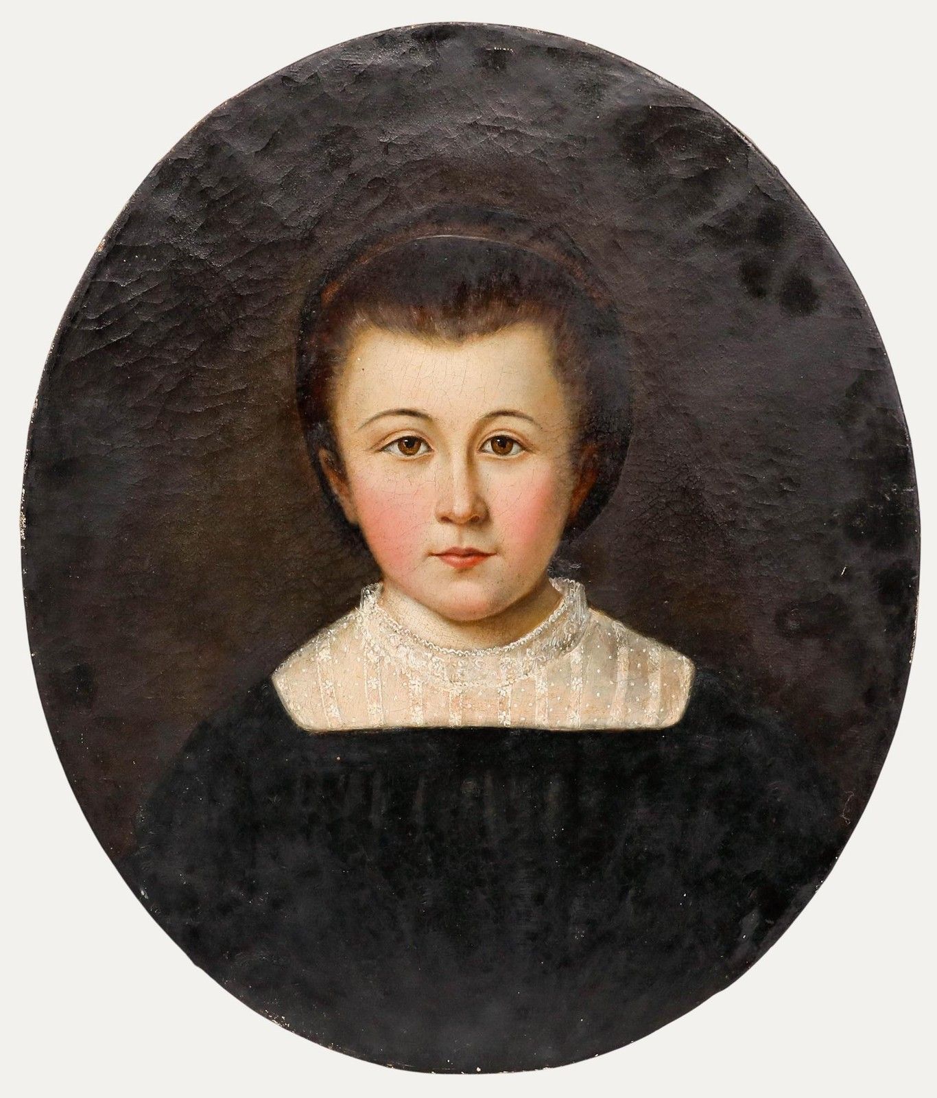1830 Oil Portrait Of A Young Girl