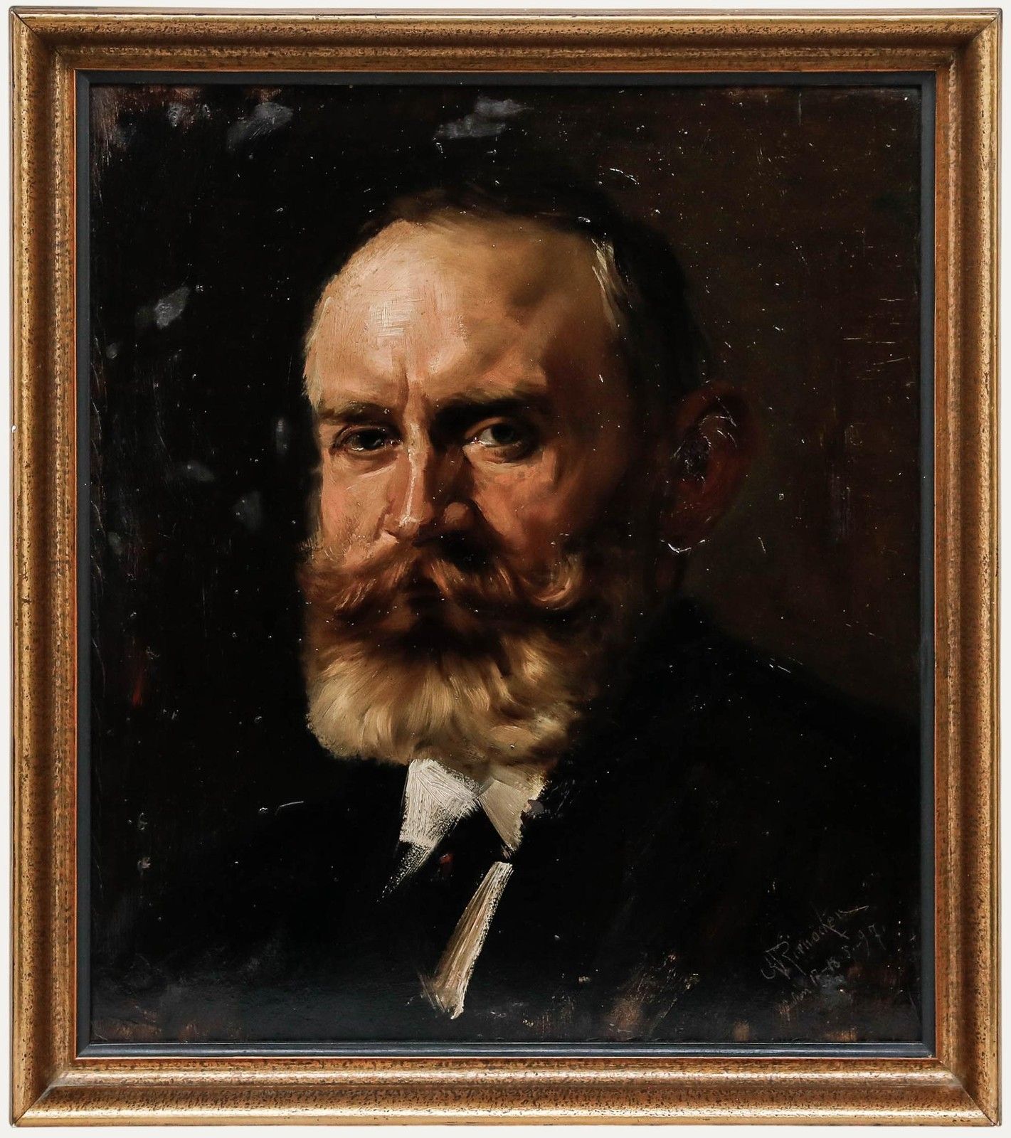 Gustav Rienäcker (1861 1935) Framed 1897 Oil, Portrait Of A Gentleman