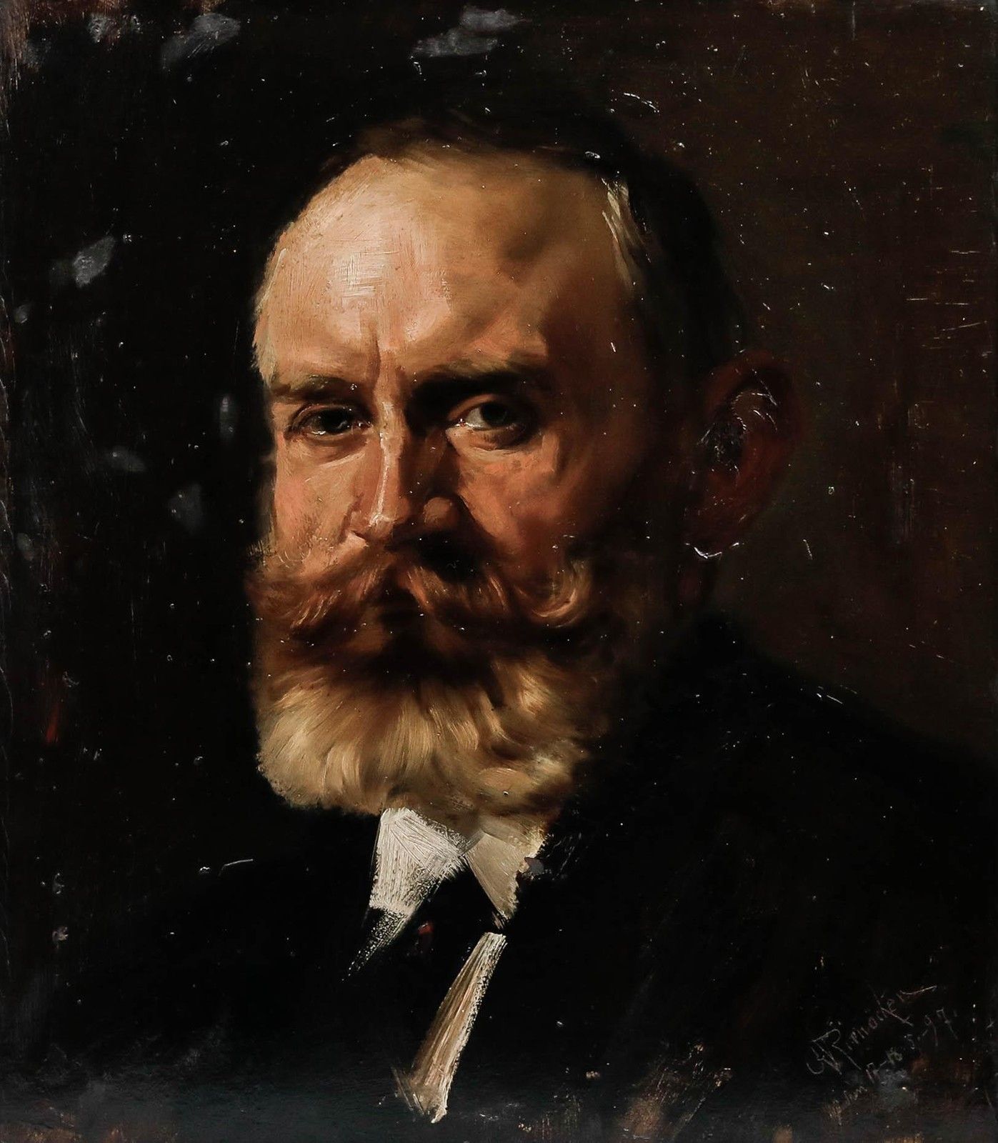 Gustav Rienäcker (1861 1935) Framed 1897 Oil, Portrait Of A Gentleman photo furniture
