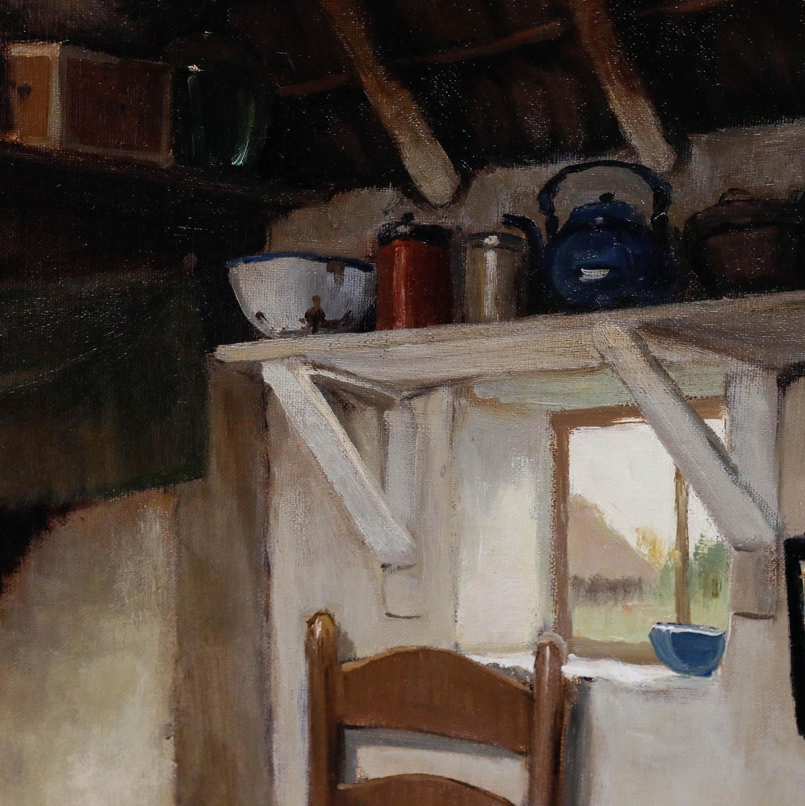 photo furniture Arie Zwart (1903 1981) Framed 20th Century Oil, Farmhouse Interior