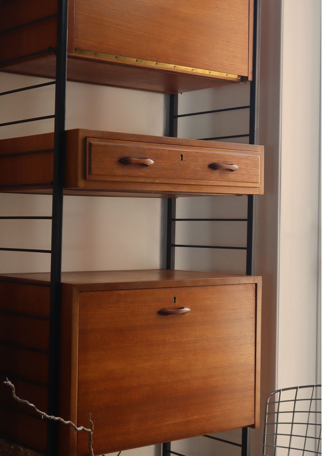 Staples Ladderax Modular Teak Shelving — 1960's 2 Bay Unit photo buy