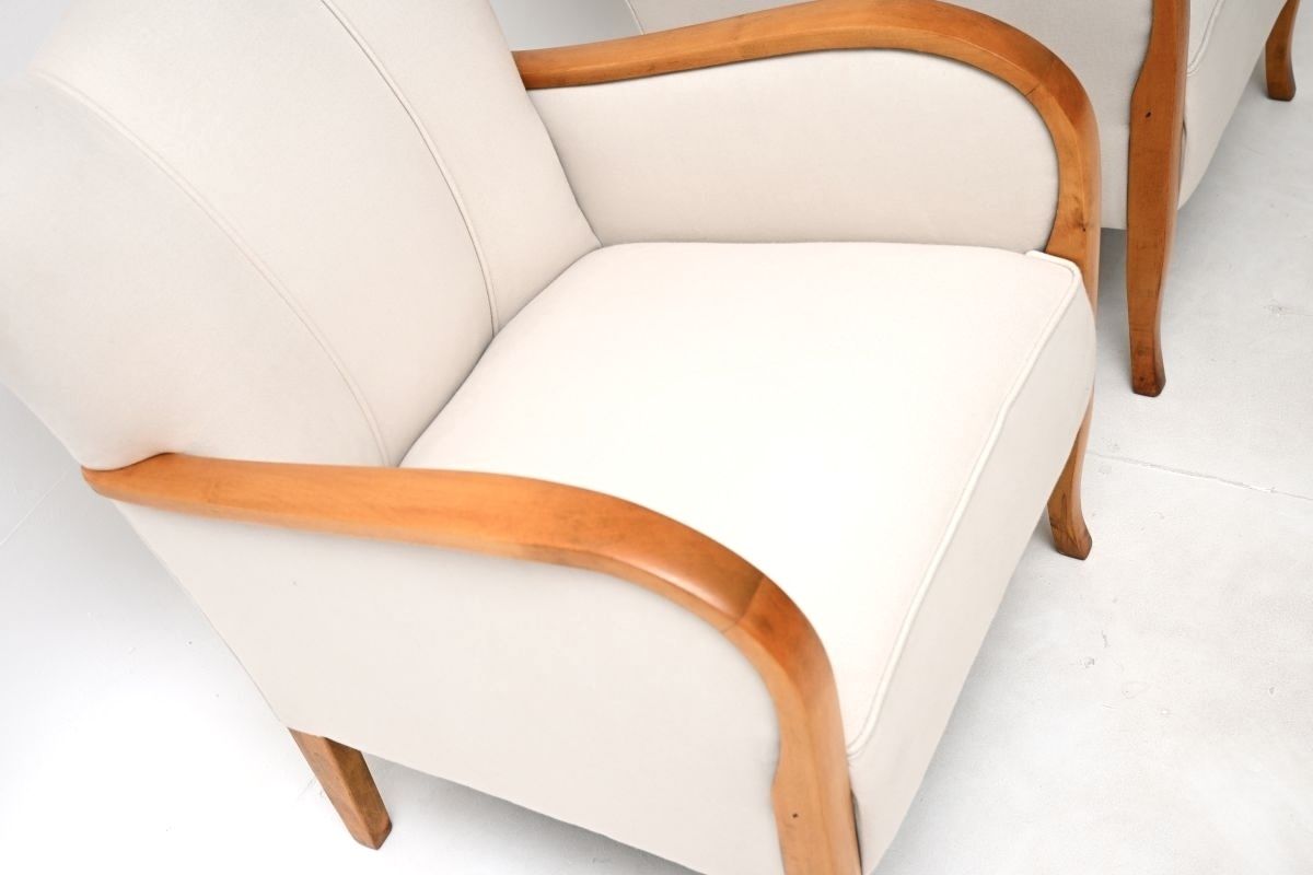 Pair Of Swedish Art Deco Armchairs In Satin Birch photo 3835.0
