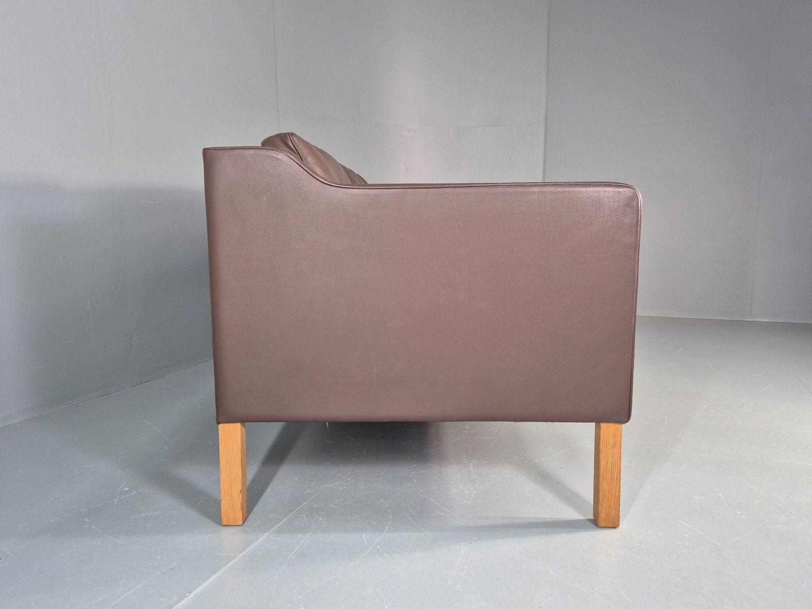 750.0 Vintage 3 Seater Sofa Mid Century Retro Brown Leather Mogensen  Eb11637 M3ss photo