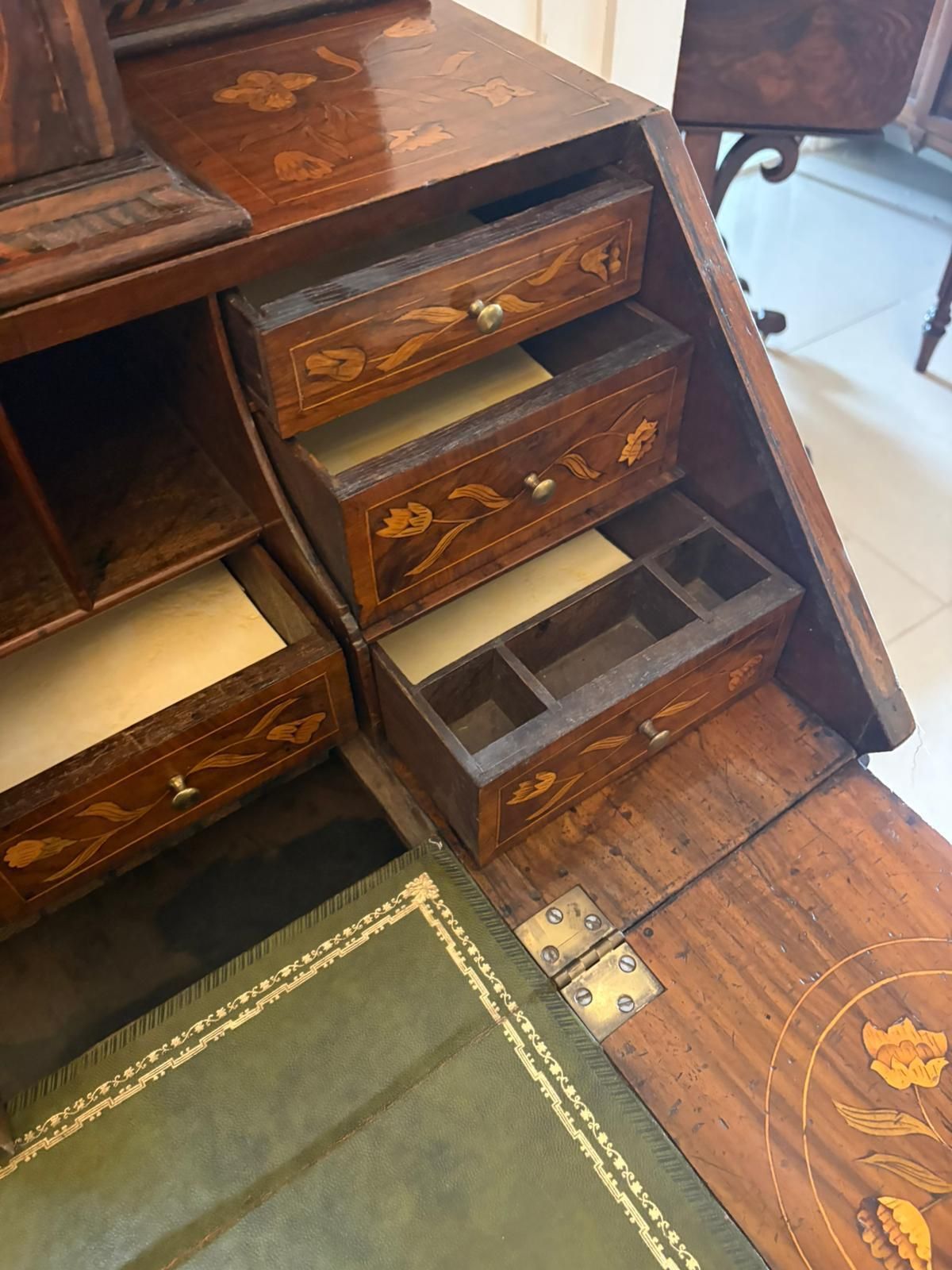 Antique Dutch Marquetry Walnut Bookcase photo buy
