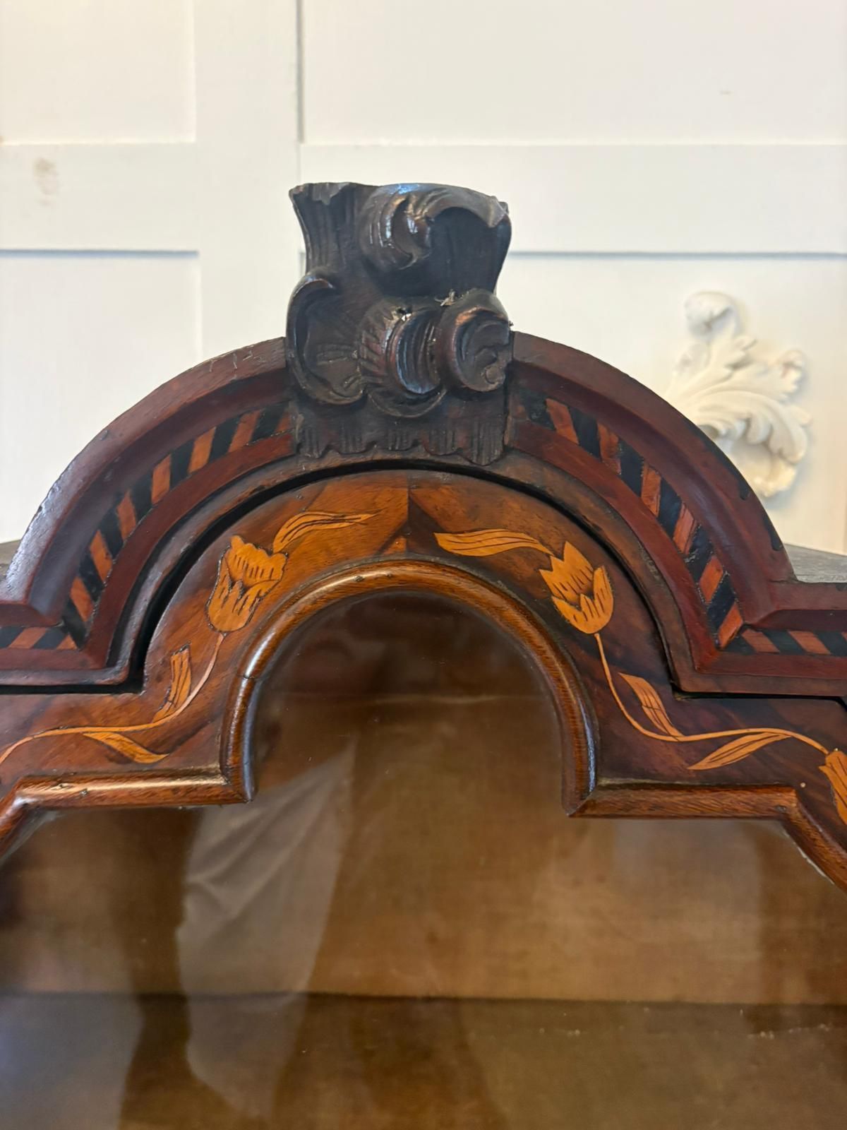 photo vinterior Antique Dutch Marquetry Walnut Bookcase