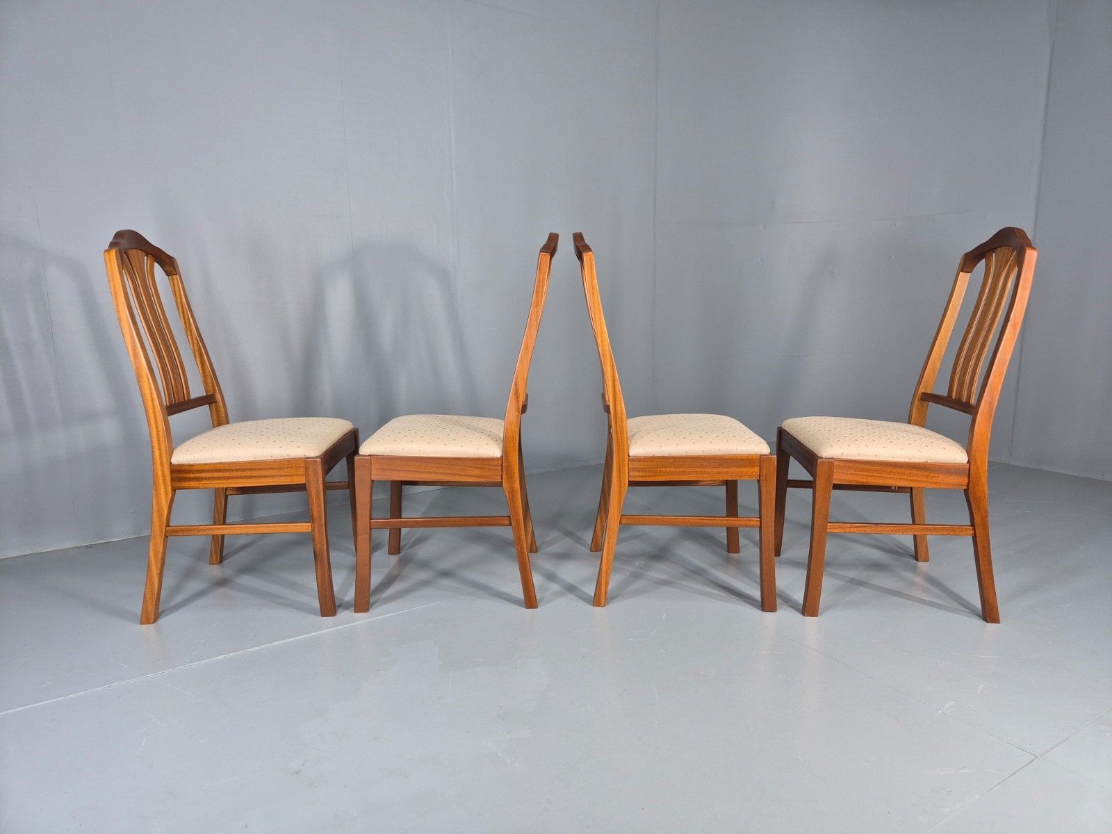 4 Vintage Teak Dining Chairs Mid Century Retro Nathan  Eb11886 Mdin photo vintage