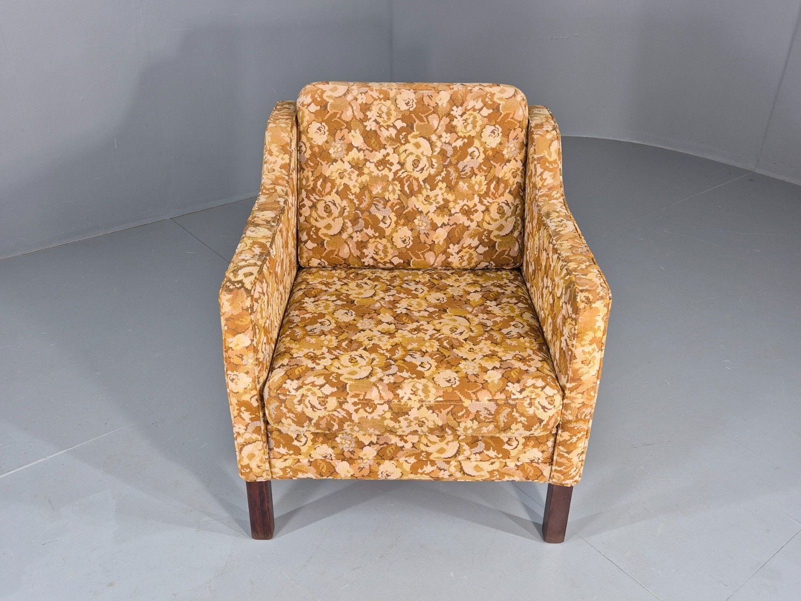 Vintage Danish 1970s Lounge Chair Floral Upholstery Mid Century Eb11922 Mnor photo furniture