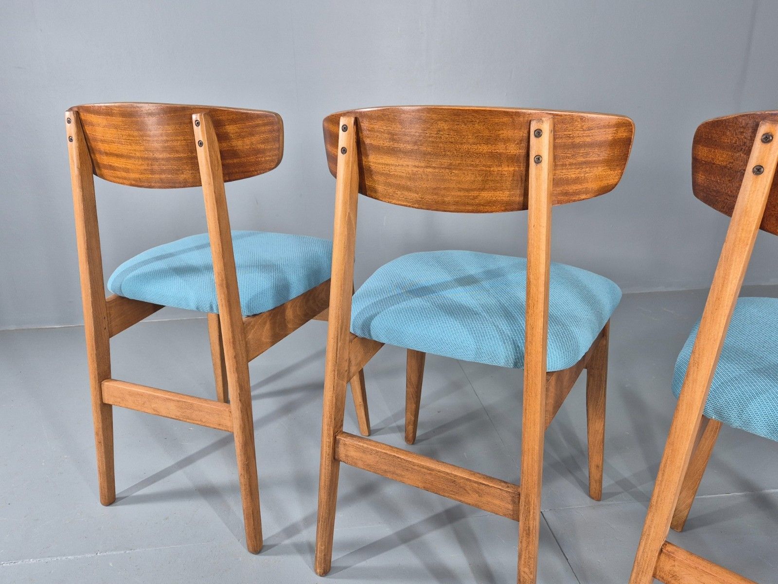 3 Vintage Dining Chairs Mid Century Design New Seats 1960s Retro  Eb11936 Mdin photo vintage
