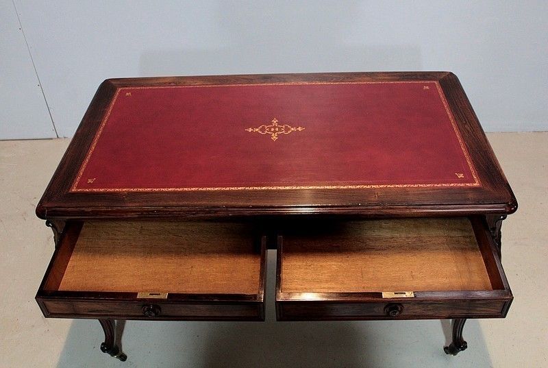 Louis XV Table Desk In Rosewood 19th photo vintage