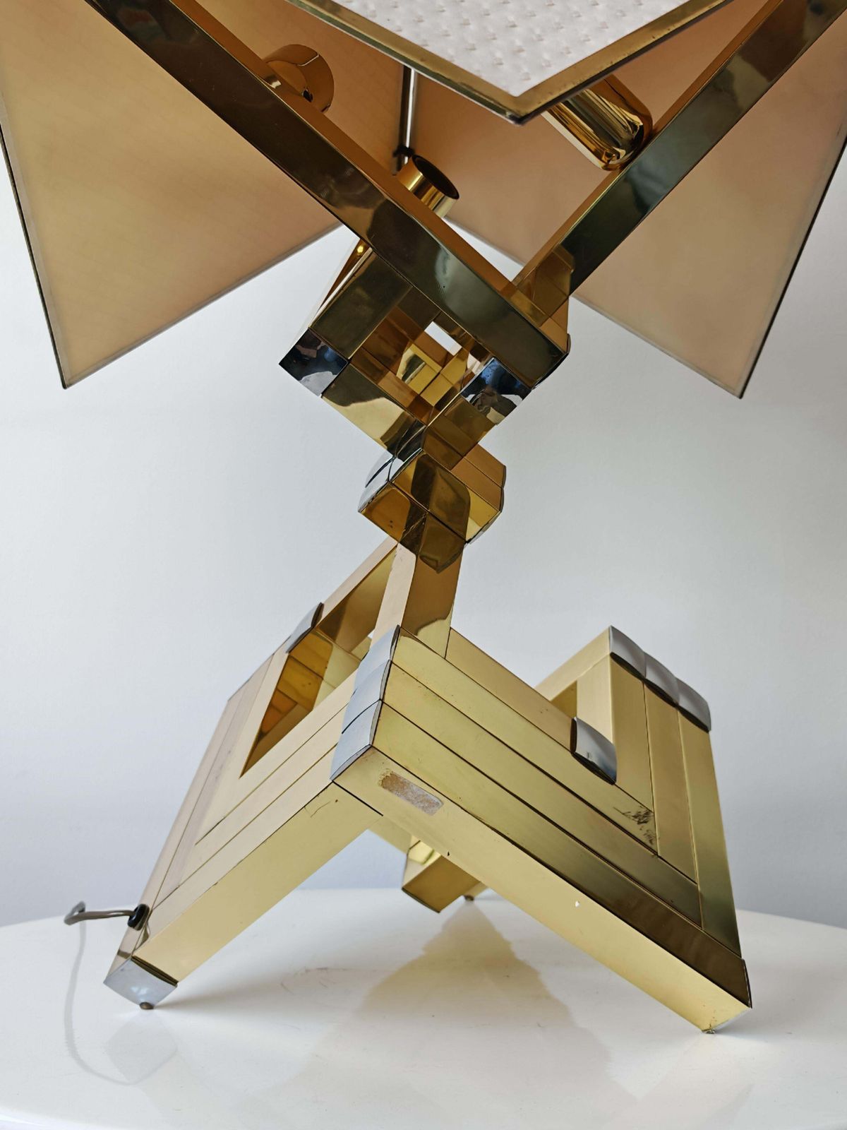 photo for sale Monumental Mid Century Sculptural Table Lamps Attr. To Willy Rizzo, Italy 1970s