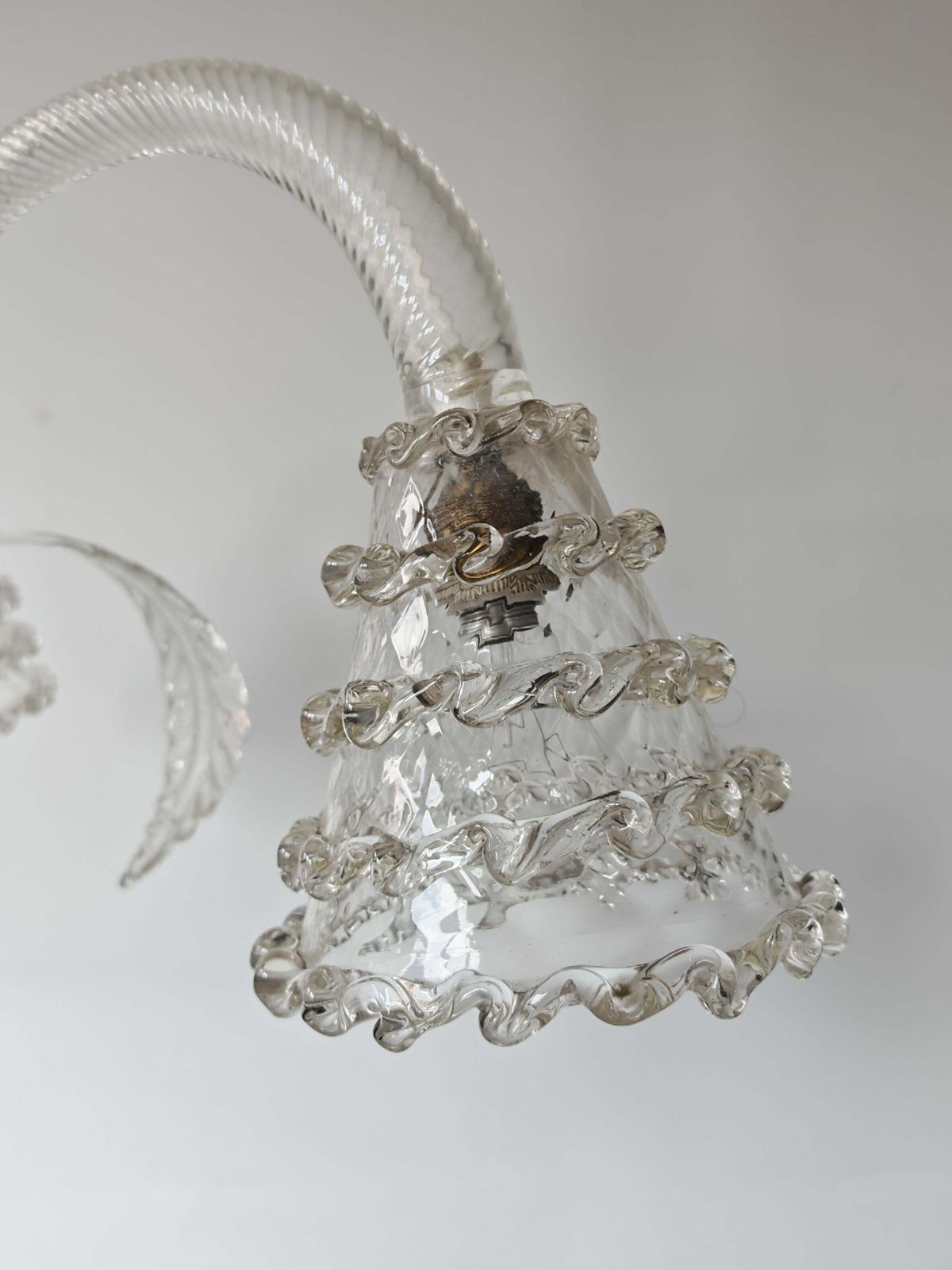 photo for sale Art Deco Chandelier In Murano Glass By Barovier And Toso, Italy 1940s