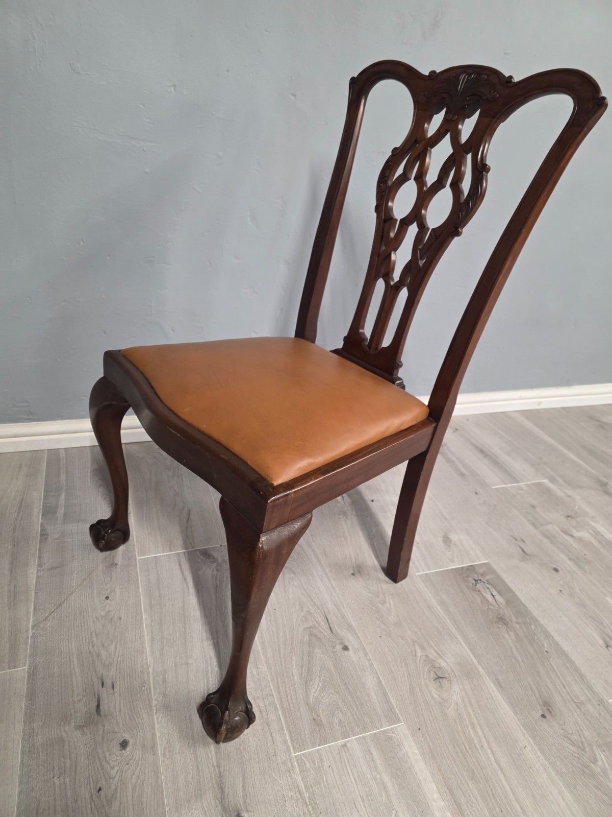 Antique Set Of 6 Mahogany Chippendale Style Dining Chairs photo 450.0