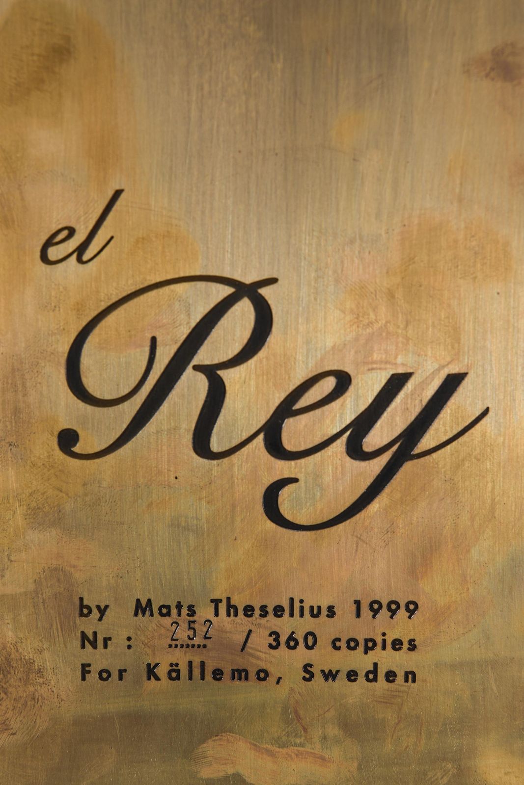 photo for sale Set Of 2 "El Rey" Easy Chairs In Brass And Leather By Mats Theselius, 1999