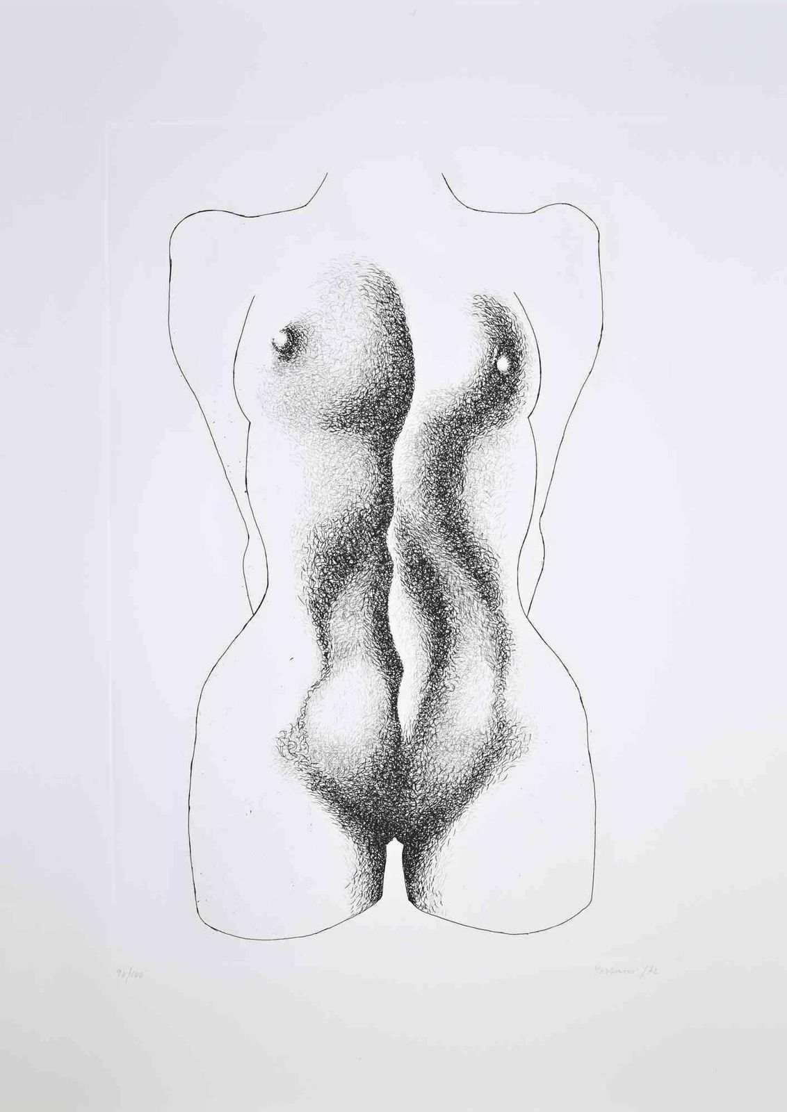 Giacomo Porzanonude   Etching By Giacomo Porzano   19721972