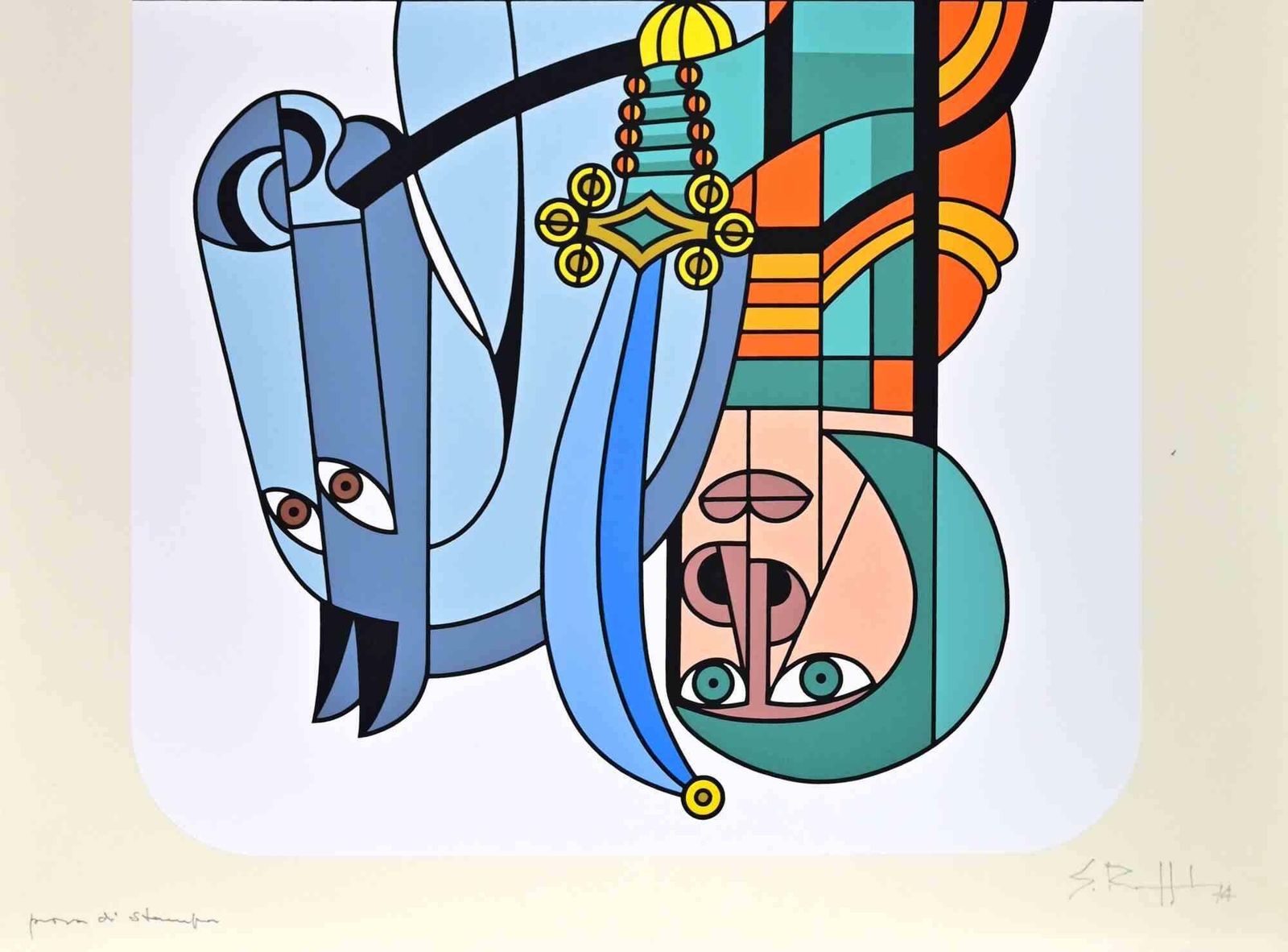Sergio Ruffolohorse And Rider   Screenprint By Sergio Ruffolo   19741974 photo furniture