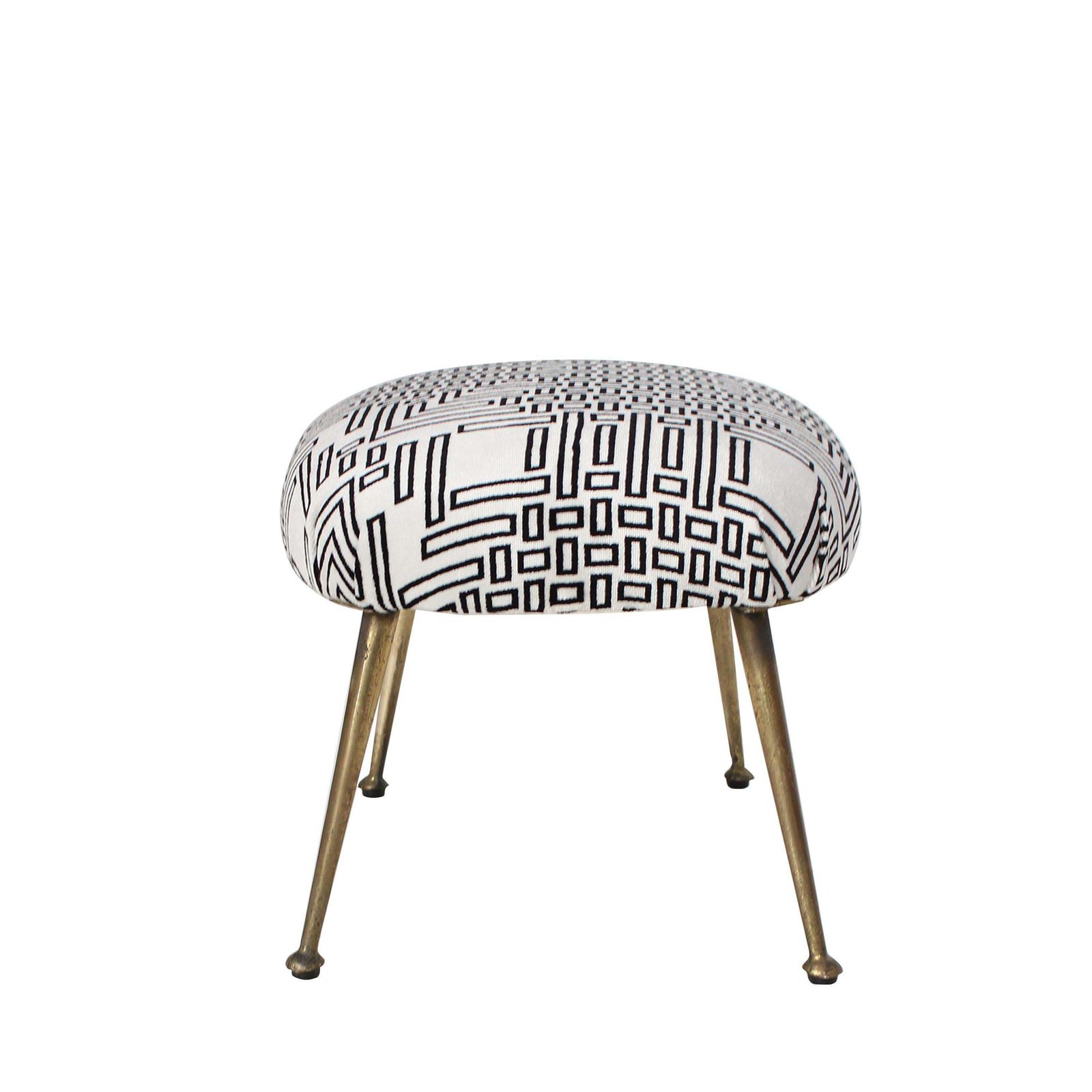 Mid Century Black And White Geometric Footstool, Italy, 1950 photo 487.0