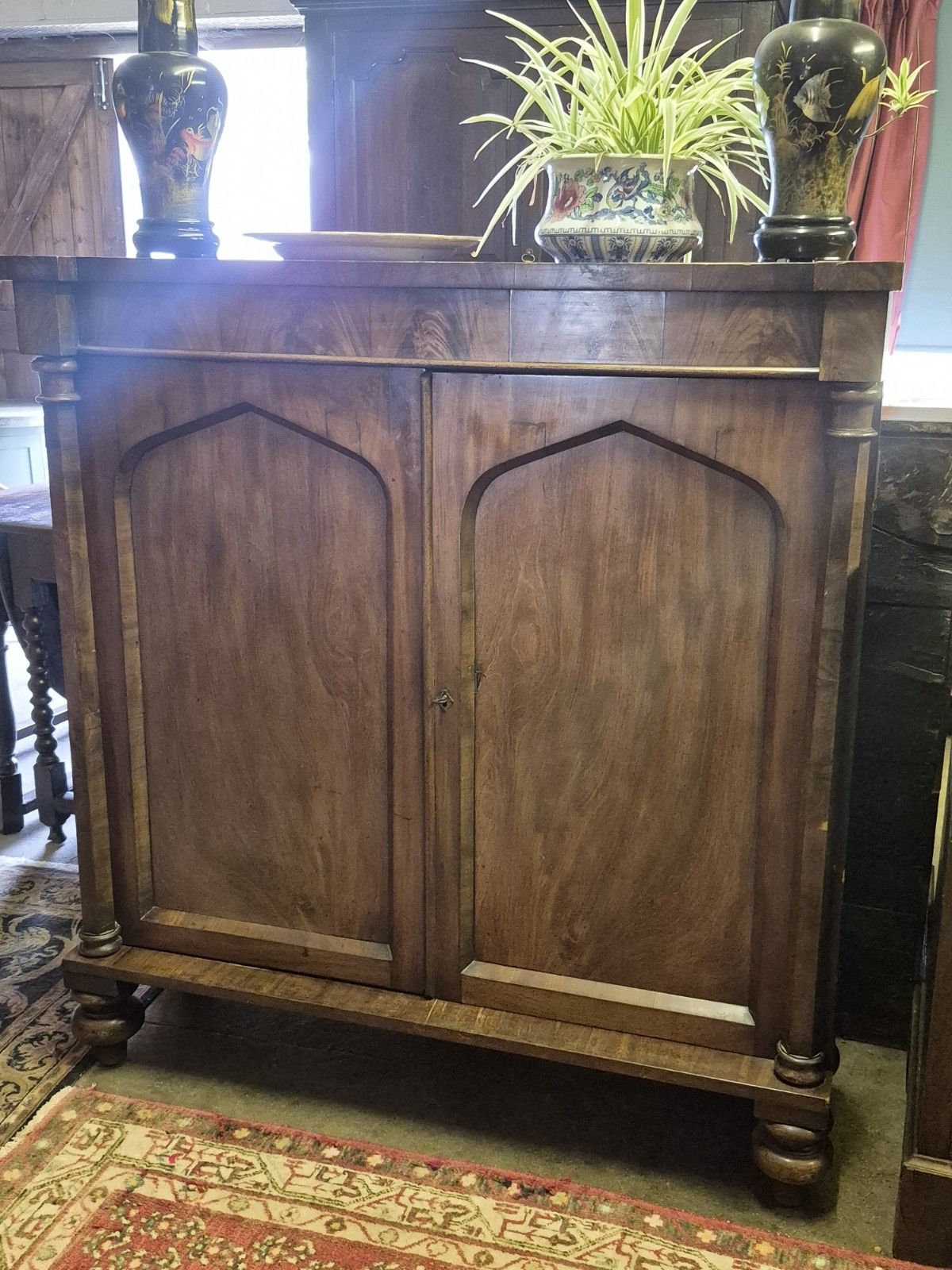 photo for sale Victorian Flame Mahogany Cupboard
