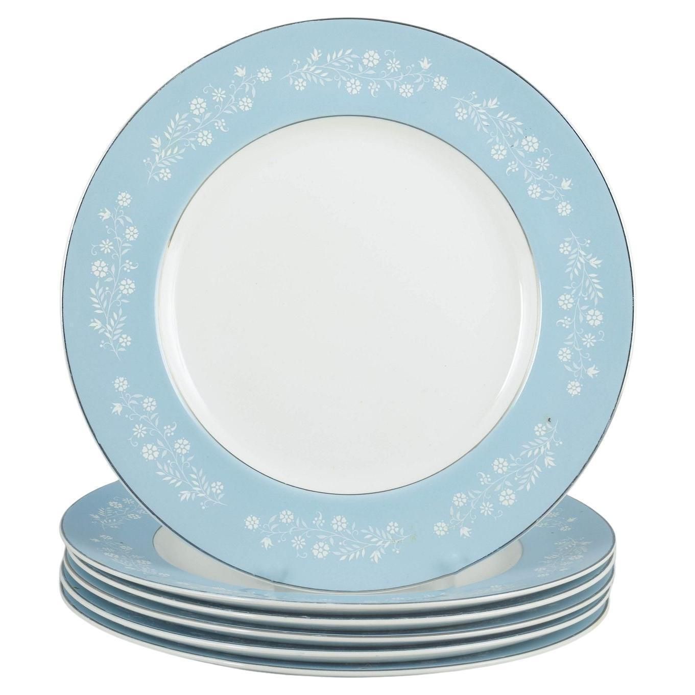 Grindley. Set Of Six Large “Mille Fleurs” Dinner Plates In Earthenware.