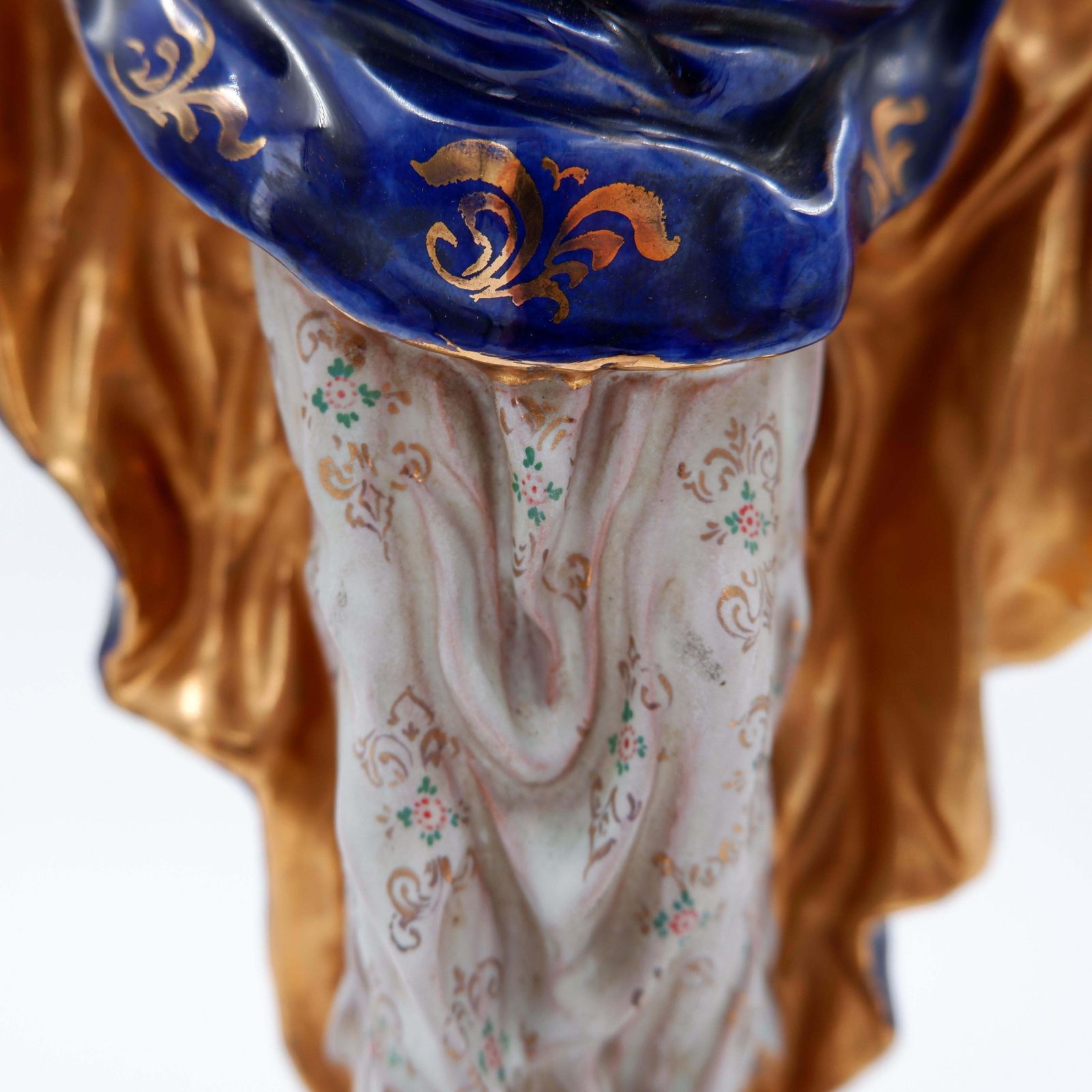 photo furniture Polychrome Earthenware " Assumption Of Mary" By Eugenio Pattarino   1960s
