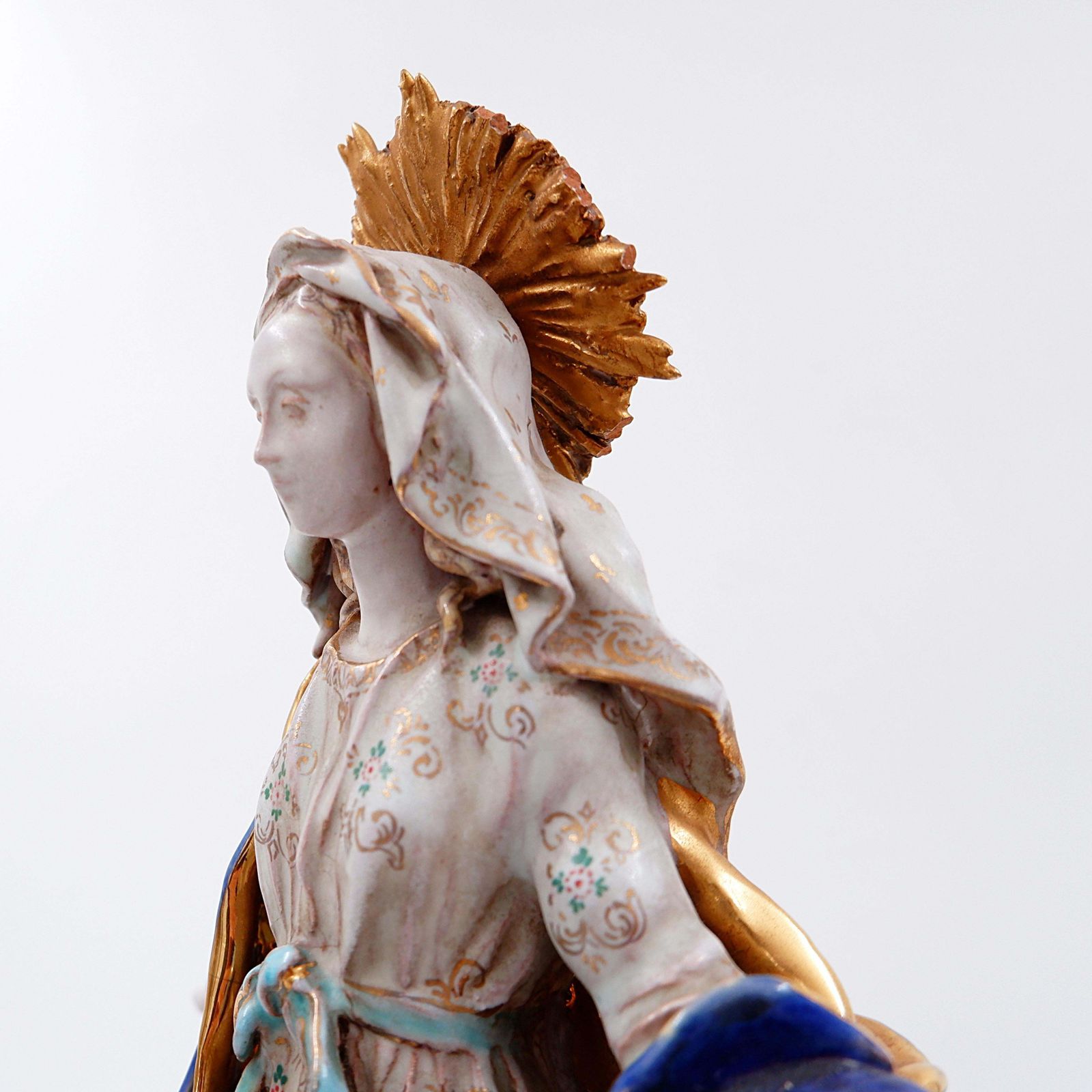 Art Polychrome Earthenware " Assumption Of Mary" By Eugenio Pattarino   1960s photo