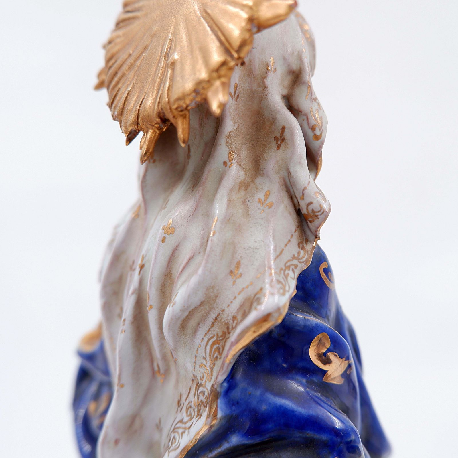 photo vintage Polychrome Earthenware " Assumption Of Mary" By Eugenio Pattarino   1960s