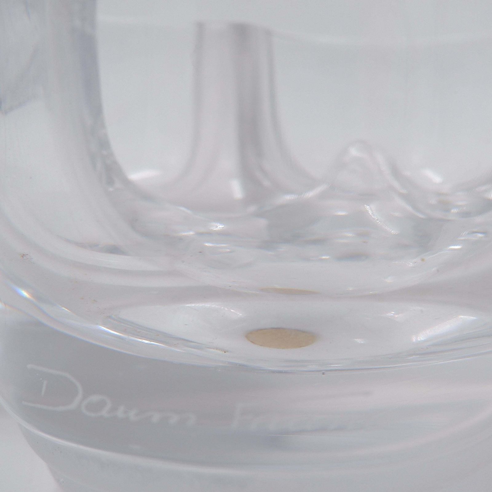 287.0 Daum Crystal France Trinket Tray In Clear And Frosted Glass   Circa 1980 photo