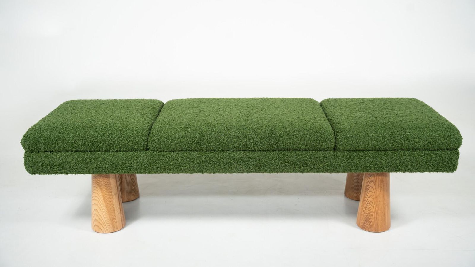 Contemporary Green Bench, Wood And Fabric, Italy photo furniture