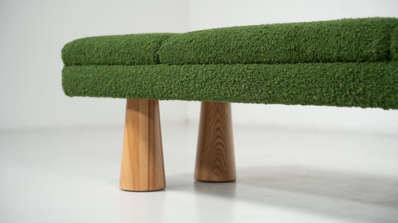 Contemporary Green Bench, Wood And Fabric, Italy photo Furniture