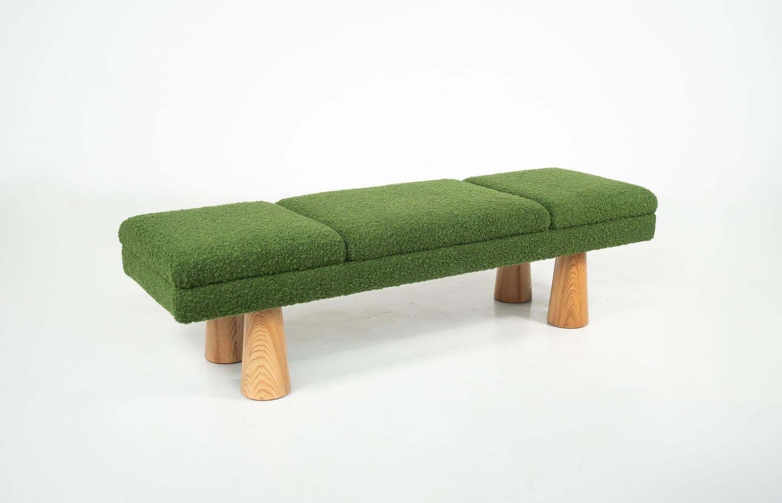 photo for sale Contemporary Green Bench, Wood And Fabric, Italy