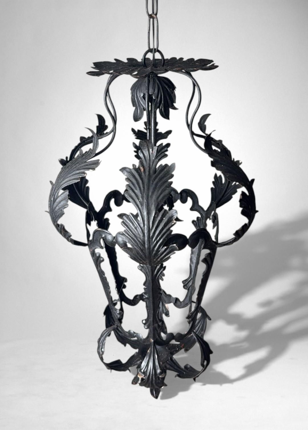 Italian Florentine Renaissance Revival Style Pair Italian Wrought Iron Lanterns photo buy