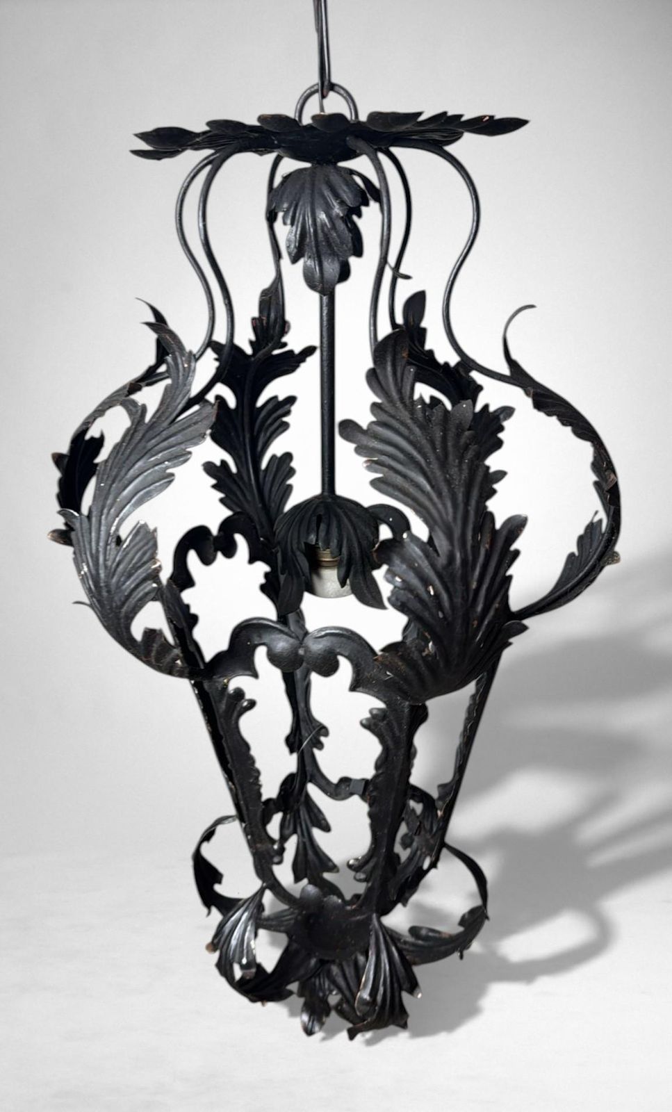 photo for sale Italian Florentine Renaissance Revival Style Pair Italian Wrought Iron Lanterns