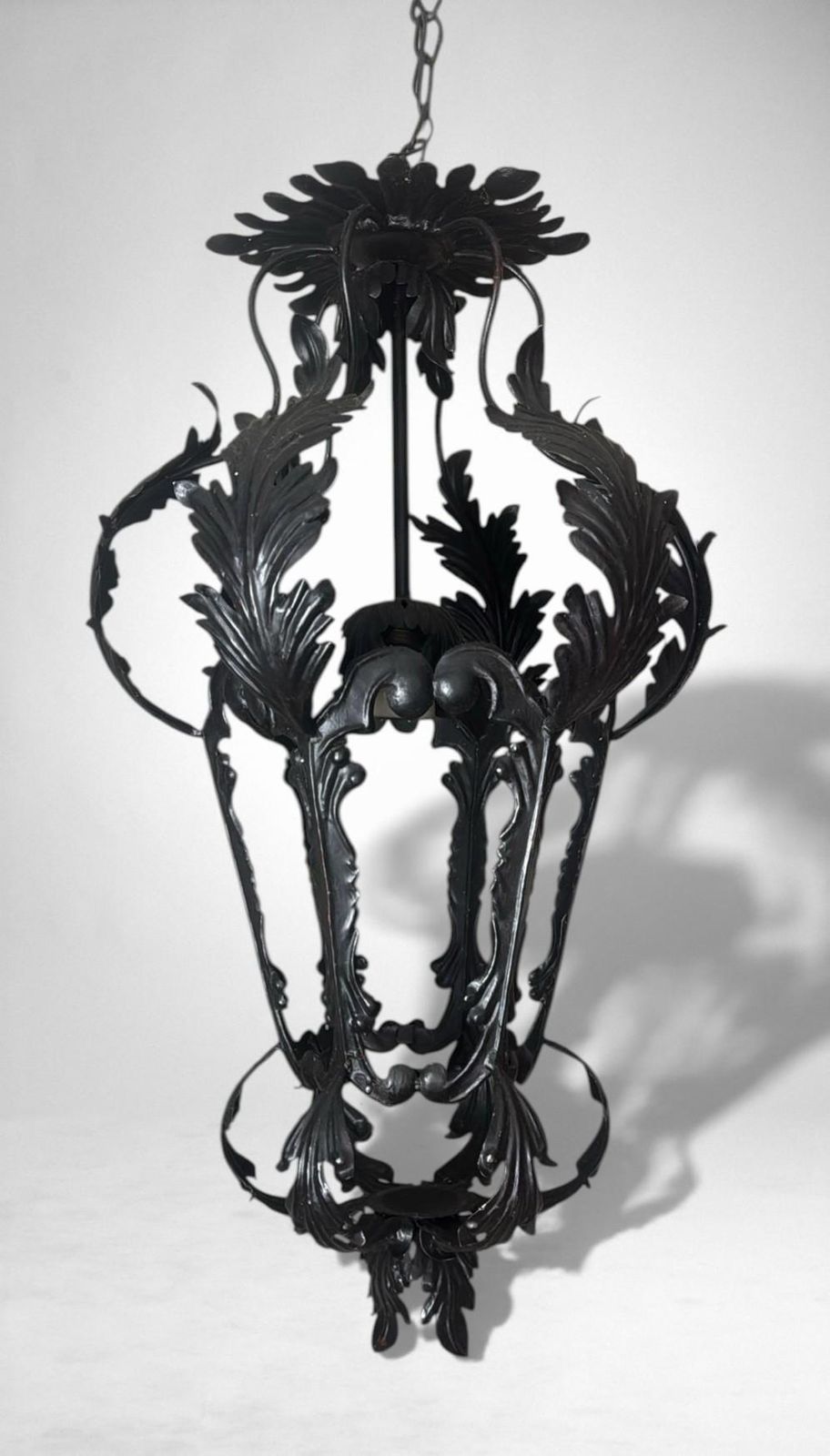 2694.0 Italian Florentine Renaissance Revival Style Pair Italian Wrought Iron Lanterns photo