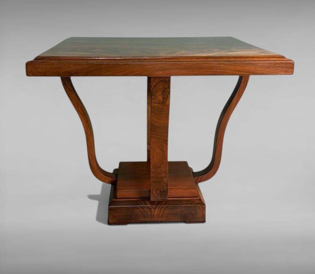 Italian Art Deco Square Coffee Table With Dual Tier Base photo furniture