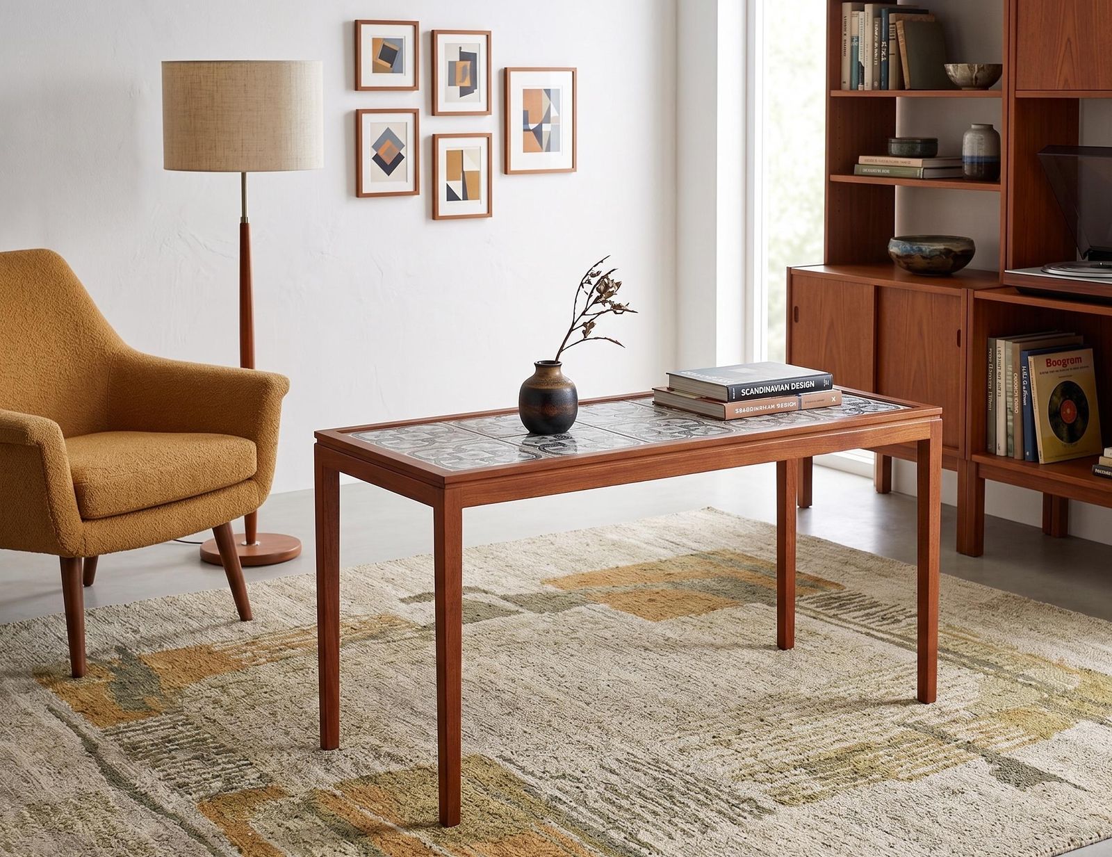 Danish Teak Coffee / Side Table With Tile Top, 1960s photo for sale