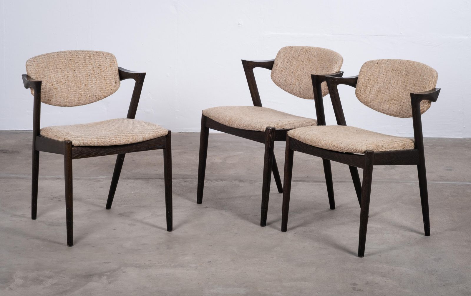 Set Of 3 Dining Chairs By Kai Kristiansen For Schou Andersen, Denmark, 1950s photo furniture
