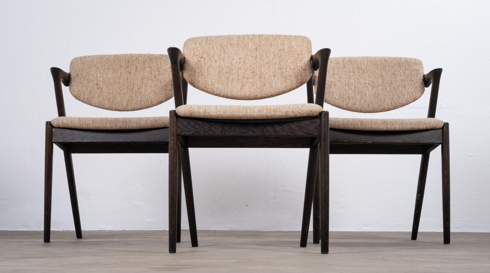 Set Of 3 Dining Chairs By Kai Kristiansen For Schou Andersen, Denmark, 1950s photo Furniture